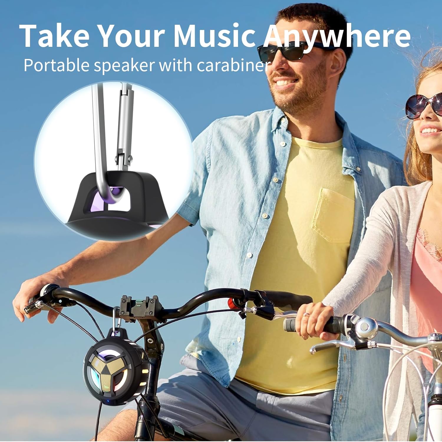 EBODA Altavoz Bluetooth impermeable, altavoz inalámbrico para ducha, IP67 impermeable, luz LED, flotante, altavoces portátiles para viajes, piscina,