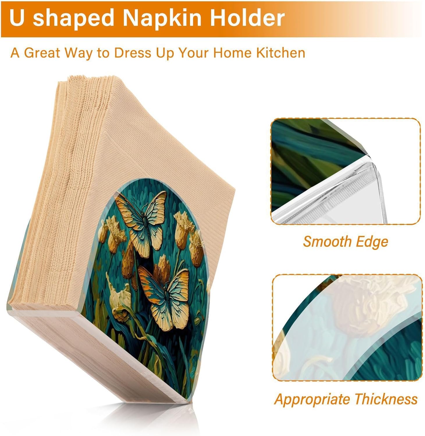 Servilletero de acrílico  Soporte para toallas de papel en transparente  Moderno soporte decorativo para servilletas de invitados para el hogar,