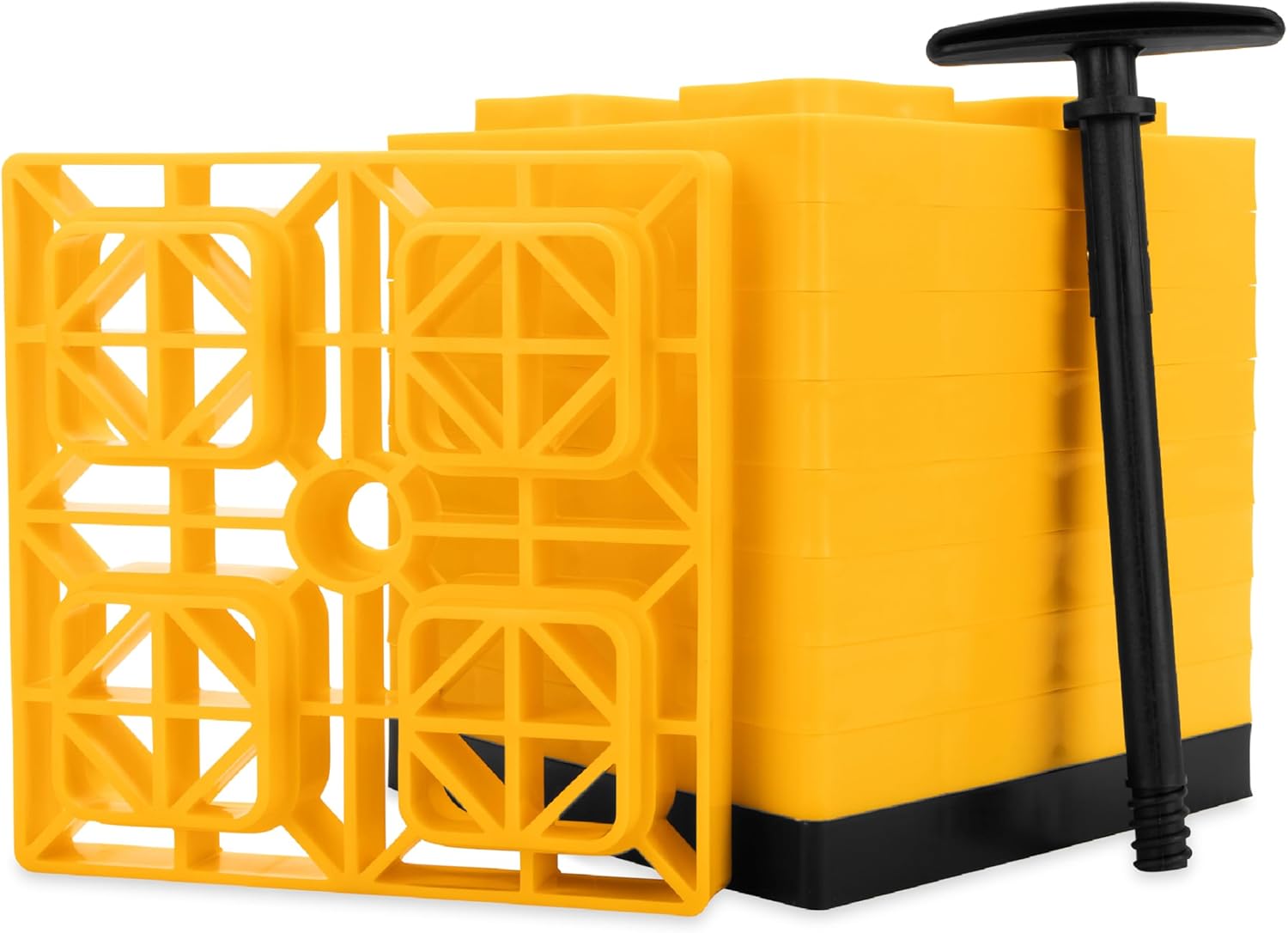 Camco FasTen 21022, bloques de nivelación para cámper y caravana, diseñados con resina resistente a los rayos UV y práctica asa de transporte para