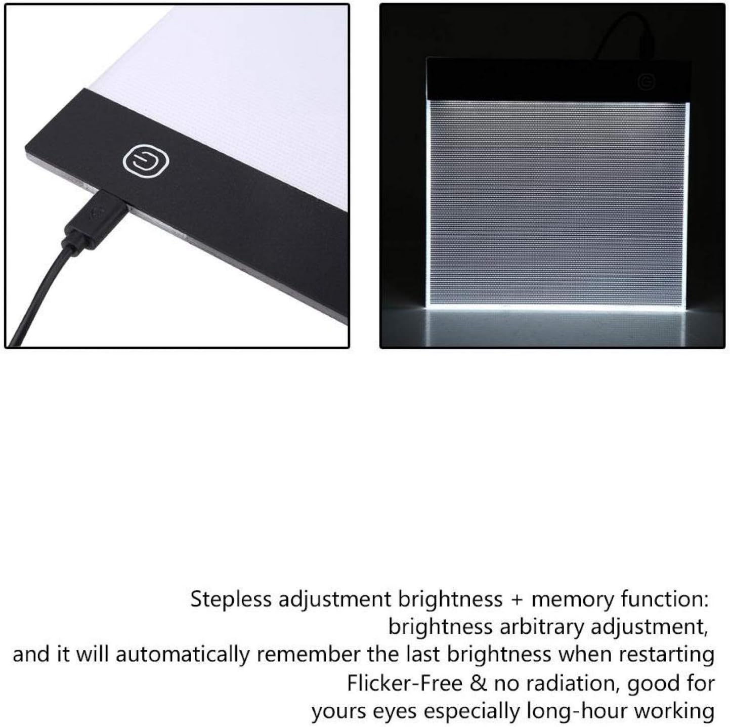 Caja de luz LED de trazo-LED Rastreo Caja de luz Tablero A5 Cuadro de Copia de Dibujo Art+Cable USB