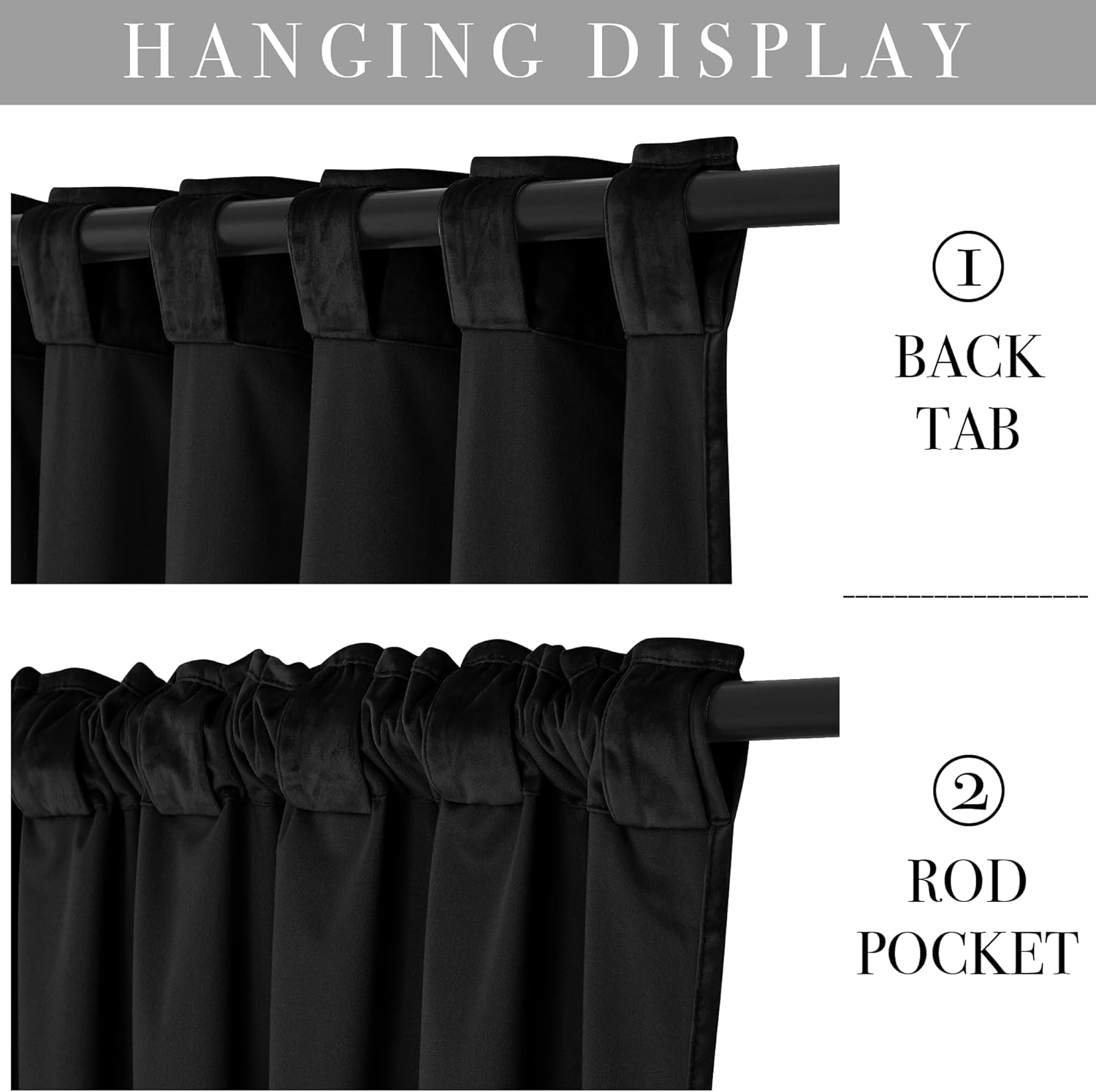 KGORGE Cortinas de terciopelo negro de 84 pulgadas de largo, súper suaves, para oscurecer la habitación, cortinas aislantes térmicas para