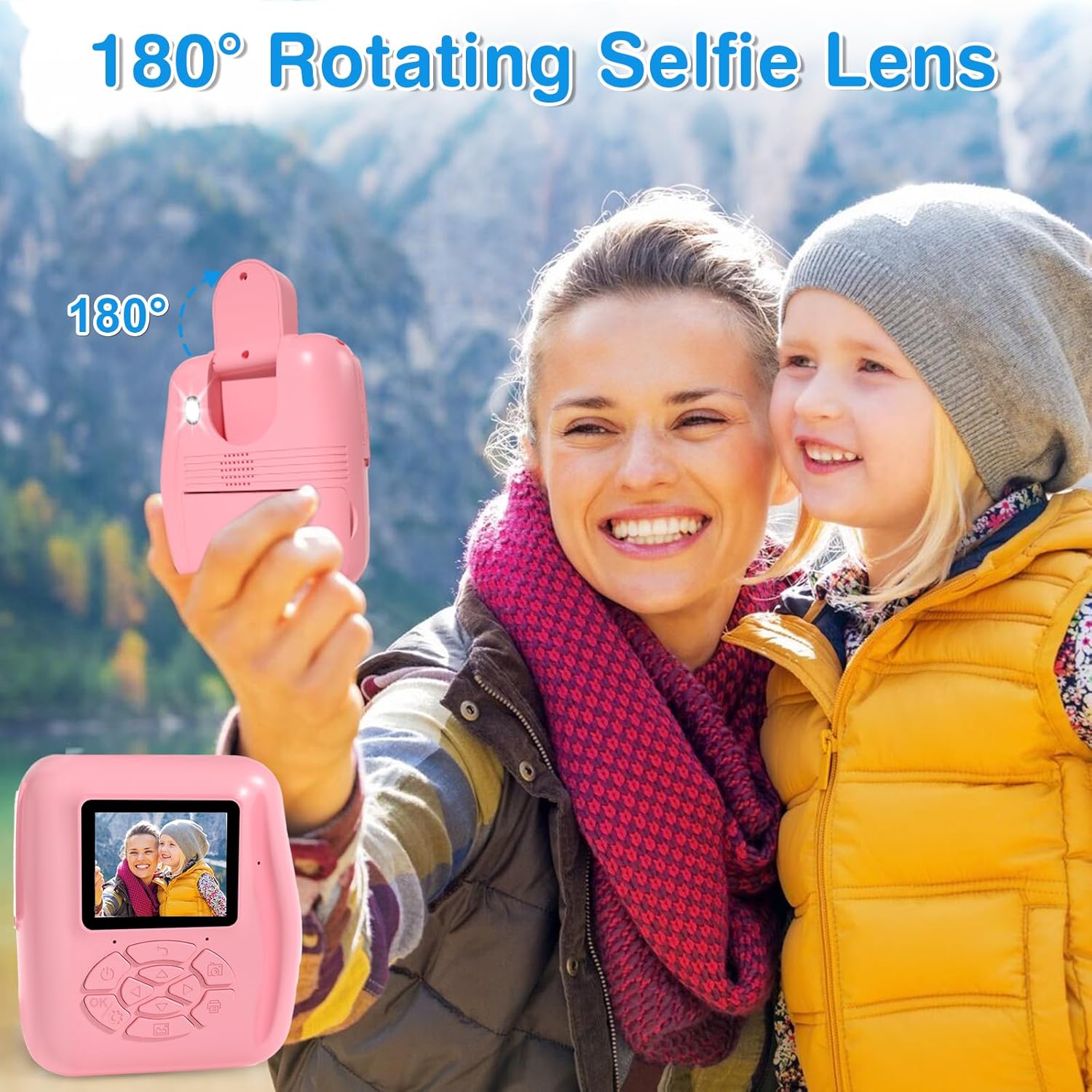 Cámara para niños con impresión instantánea cámaras instantáneas para niños que imprimen fotos, cámara digital para niños, cámara de juguetes 1080P