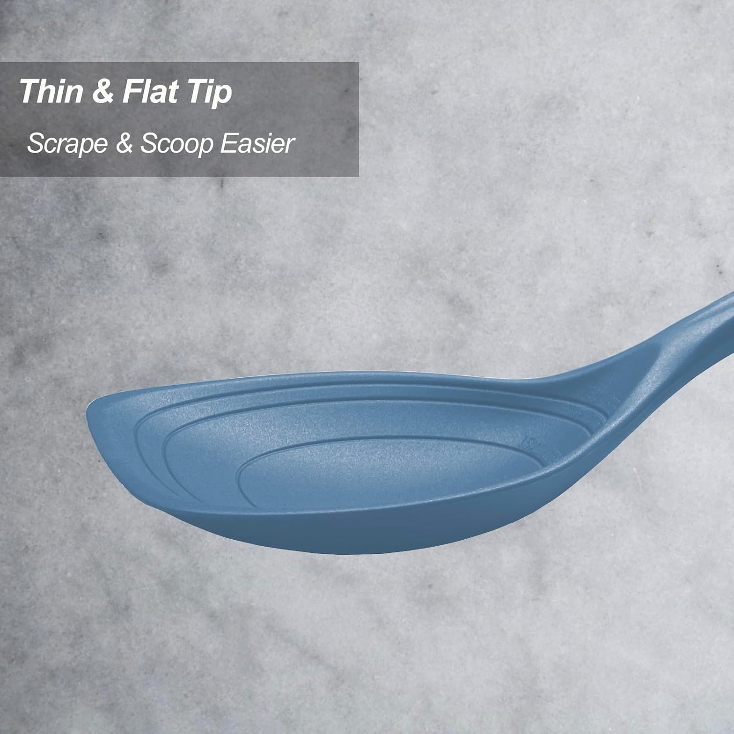 Cuchara de cocina grande de silicona, juego de cuchara sólida antiadherente con perno profundo y marca de medición para mezclar, servir, escurrir,