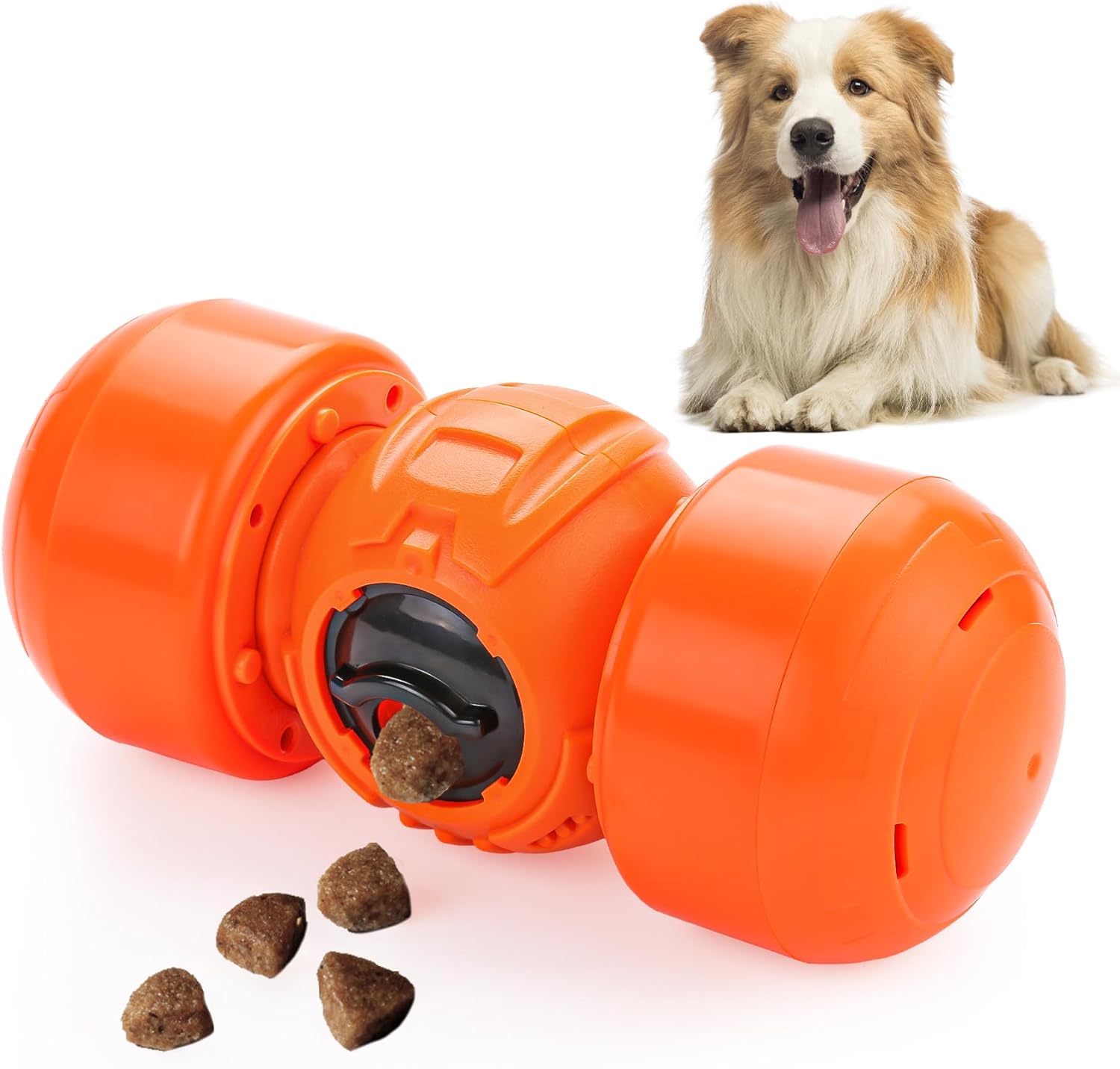 Juguete de rompecabezas para perros, alimentador de rompecabezas para perros, dispensador interactivo de golosinas para perros pequeños, naranja.