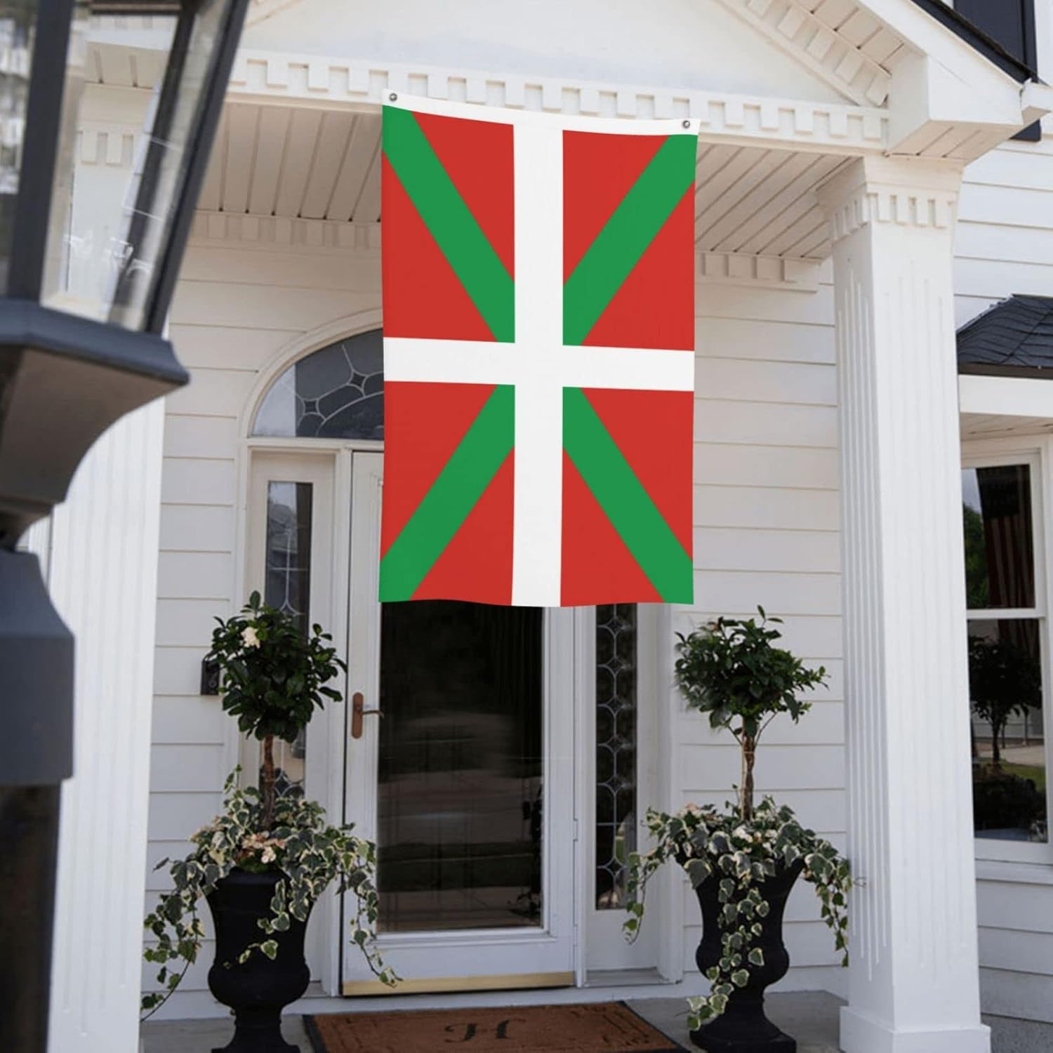 Bandera del País Vasco de doble cara de 3 x 5 pies, banderas para exteriores, banderas decorativas duraderas para interiores y patio, banderas