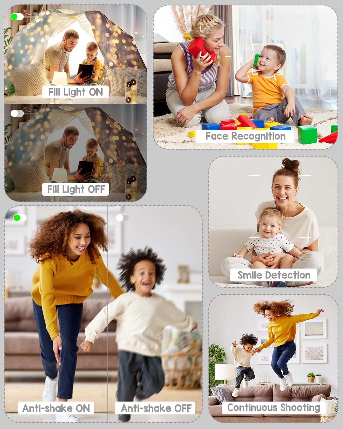 Cámara digital, FHD 1080P para niños con tarjeta SD de 32 GB, cámara de apuntar y disparar de 44 MP con zoom digital de 16X, cámara digital pequeña