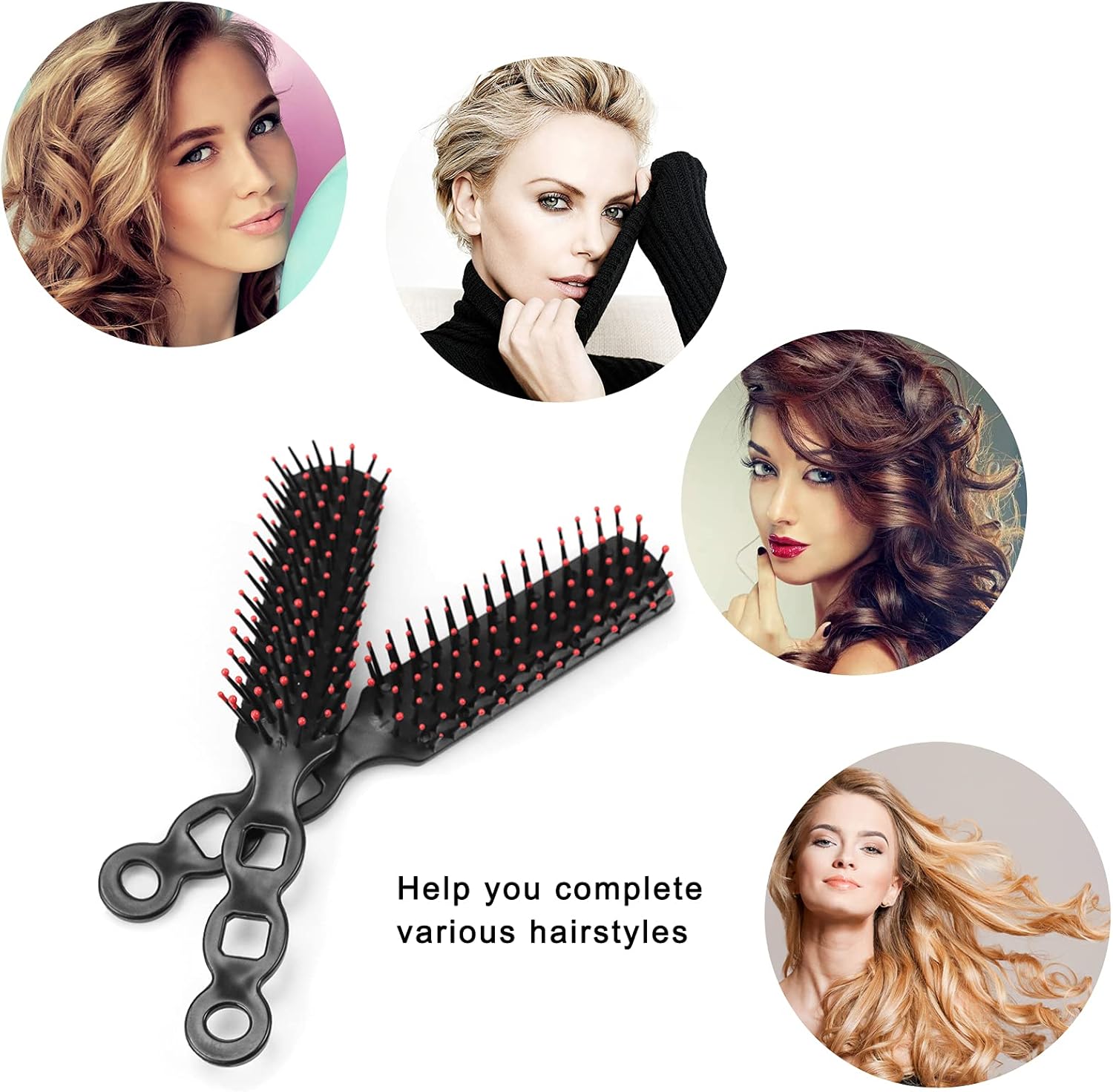 Cepillos de pelo a granel para personas sin hogar envueltos individualmente, cepillo de pelo a granel, cepillo de pelo para cabello rizado, adecuado