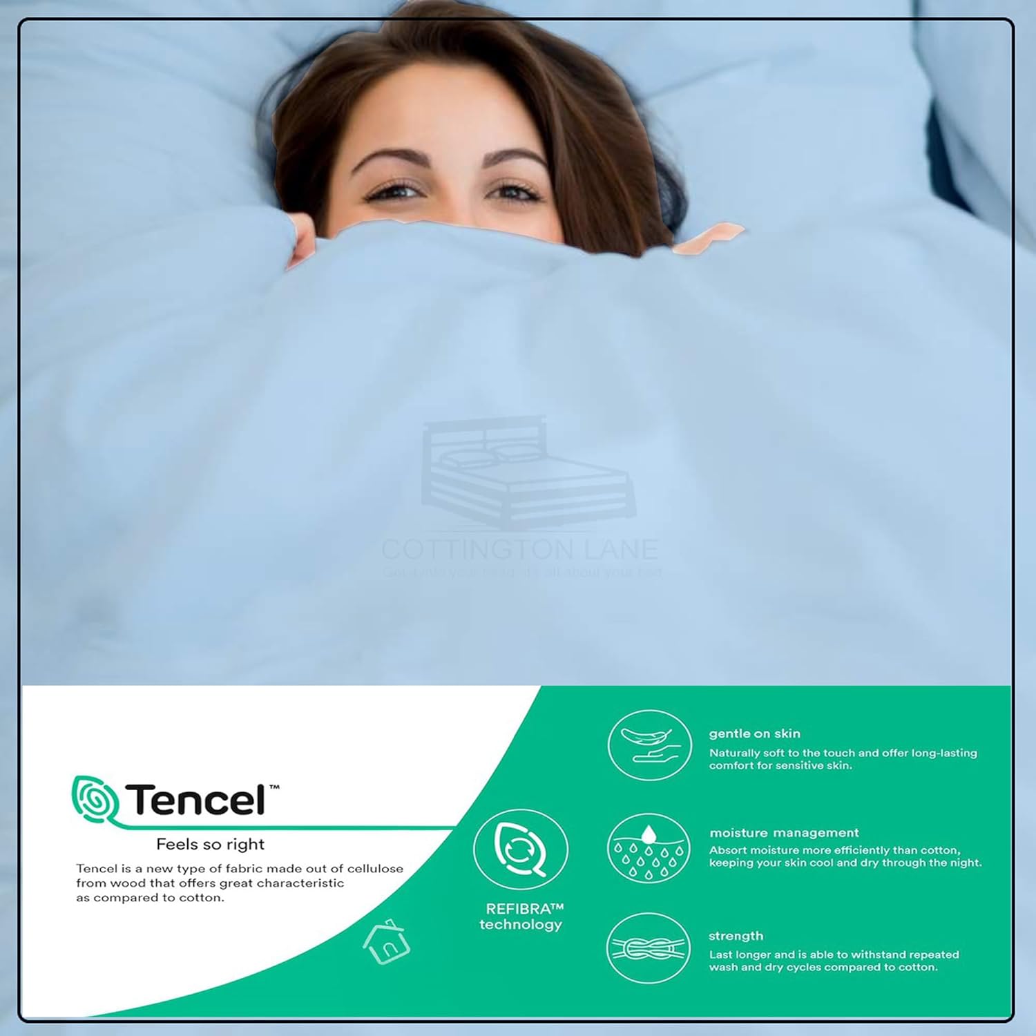 Tencel Split Cal King – Juego de sábanas para cama ajustable, 100% eucalipto, Tencel Lyocell – Sábanas divididas de 5 piezas para camas ajustables