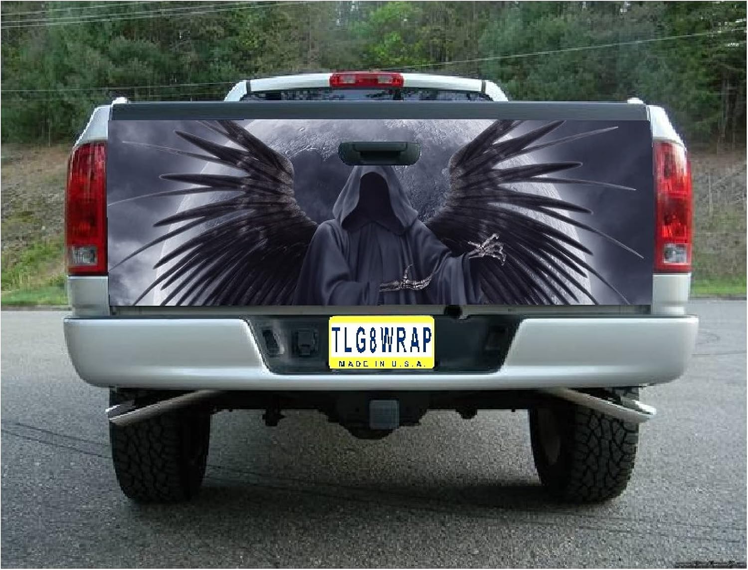Calcomanía para puerta trasera de camioneta (T06 Grim Reaper Skull) para puerta trasera, calcomanías para camionetas, calcomanías gráficas para