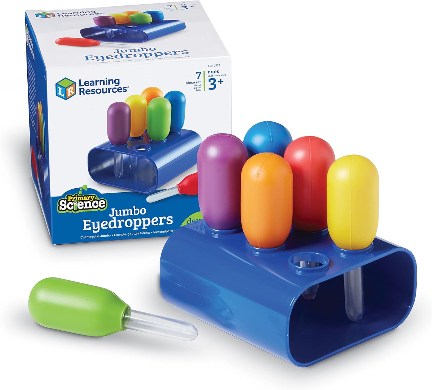 Learning Resources juego de 6 goteros jumbo con soporte Learning Resources juego de 6 goteros jumbo con soporte