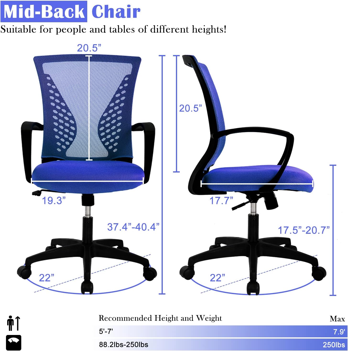 Silla ergonómica de oficina, silla de escritorio de malla para computadora, silla de oficina en casa con soporte lumbar, reposabrazos moderna