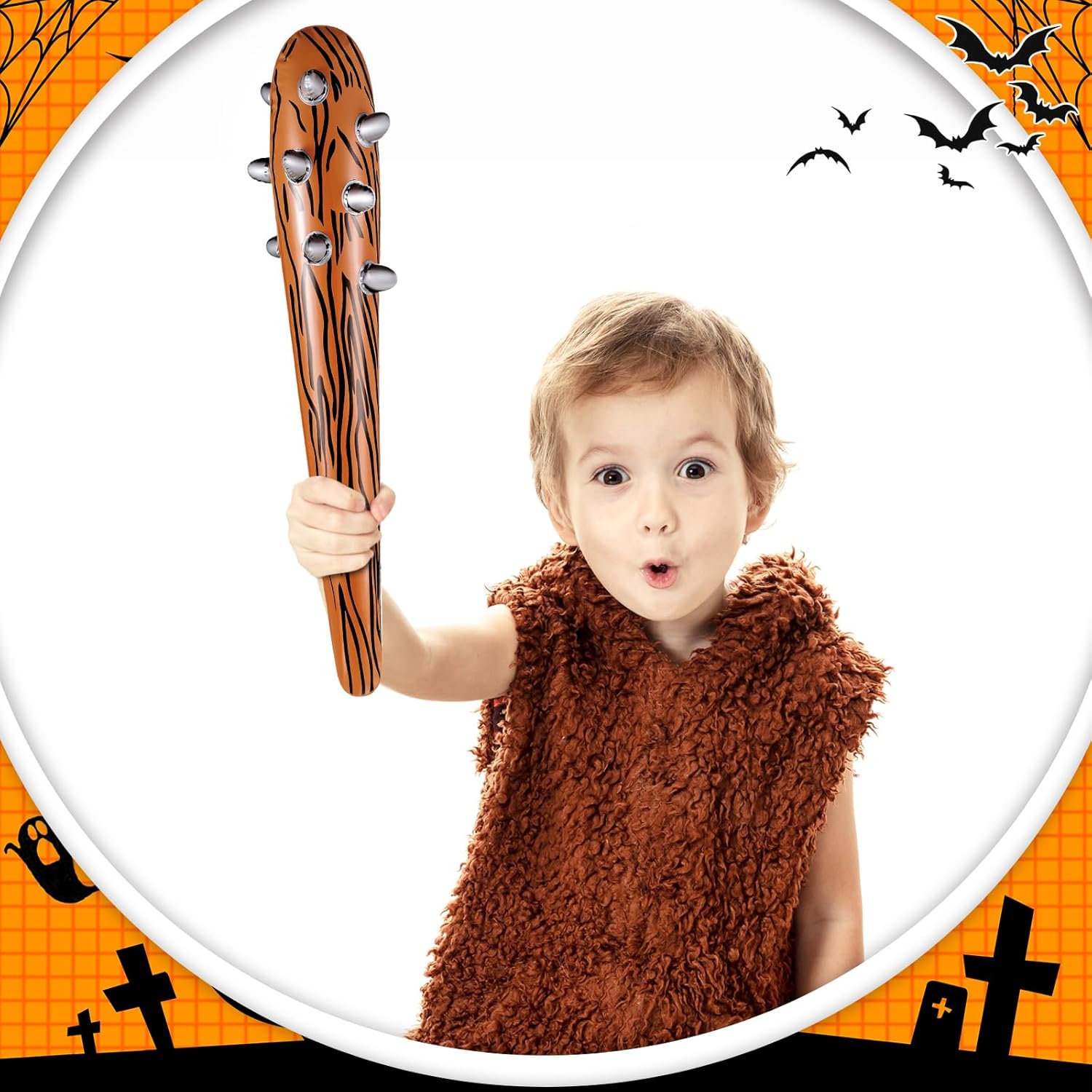 Aoriher Accesorios inflables de disfraces de Halloween para club de cavernícolas, murciélagos y cavernícolas inflables para niños, disfraz elegante,