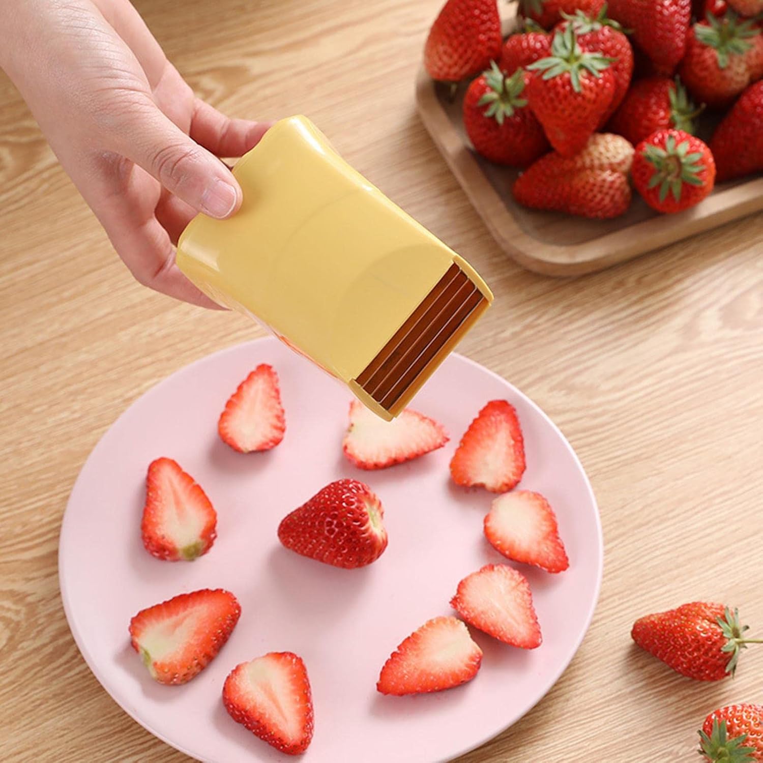 Taza de corte de frutas – Herramienta de corte de frutas de prensa Cortadora de tazas  Cortador de huevos, herramienta de corte fino, accesorio de