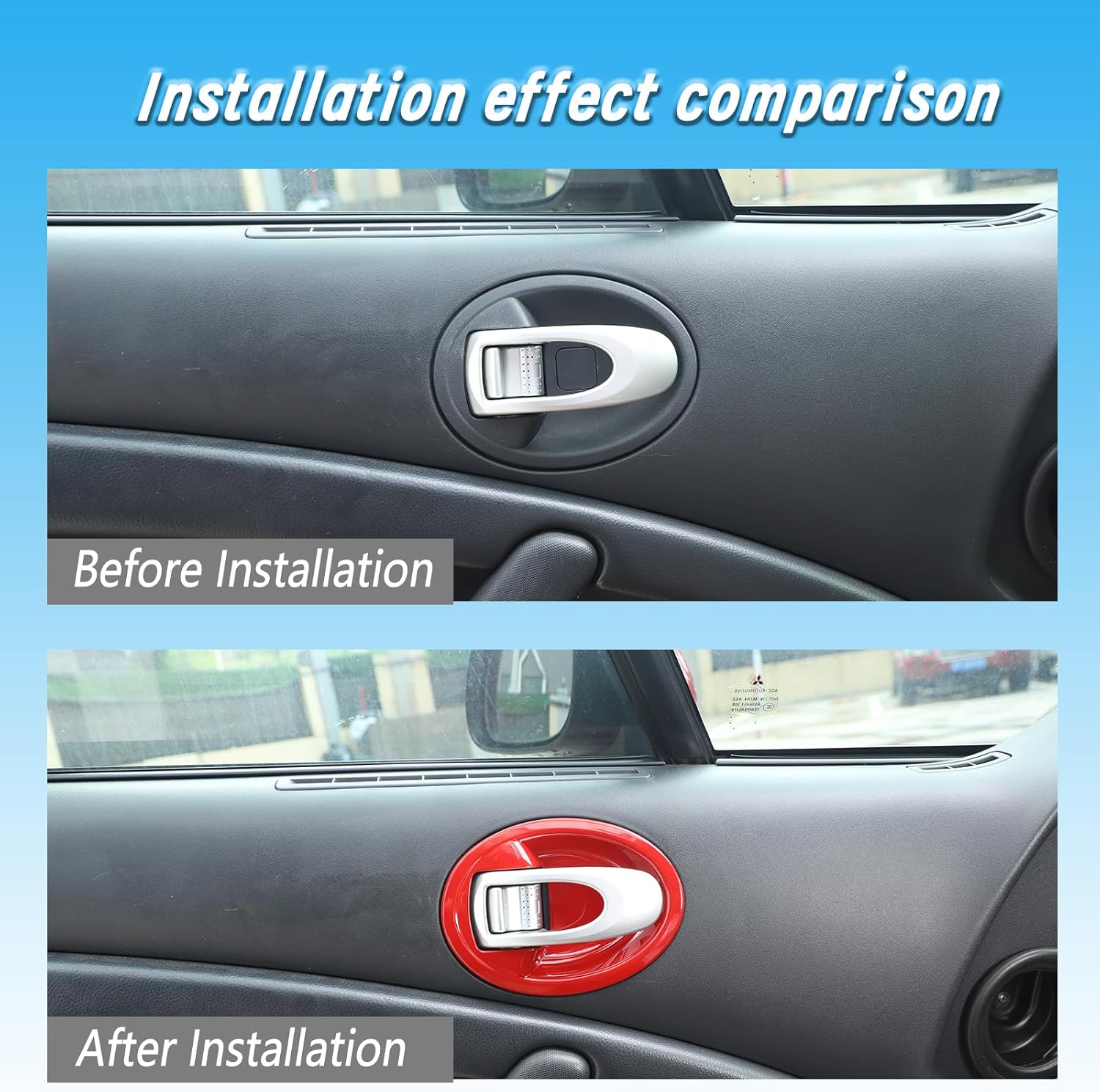 Tirador de puerta interior de ABS compatible con Mitsubishi Eclipse 2006-2011, manija interior izquierda y derecha, tazón, protección antiarañazos,