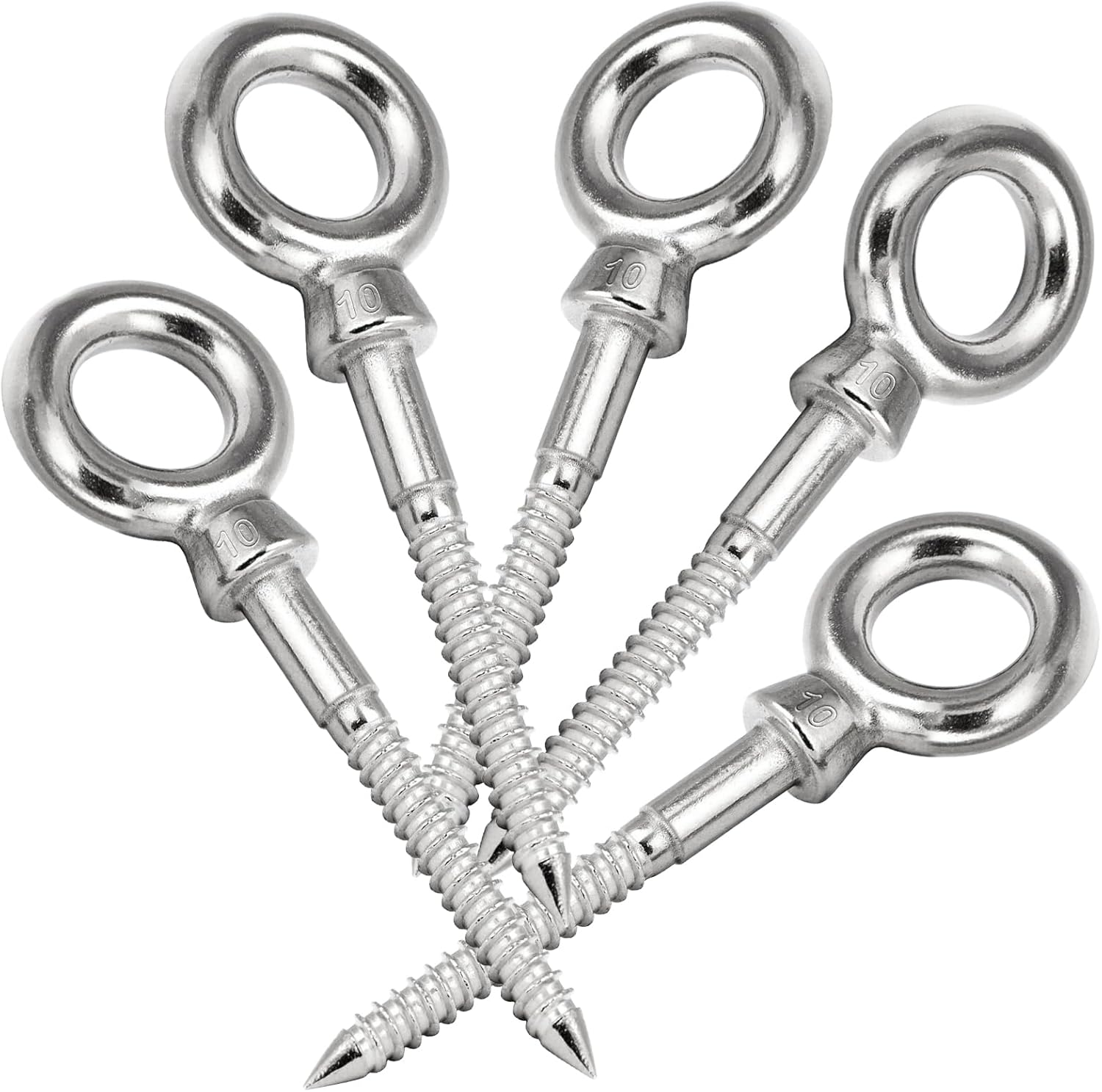 hannger 5 ganchos de ojo de acero inoxidable 316 resistentes de grado marino para tornillos con capacidad de carga de 1000 libras, se pueden