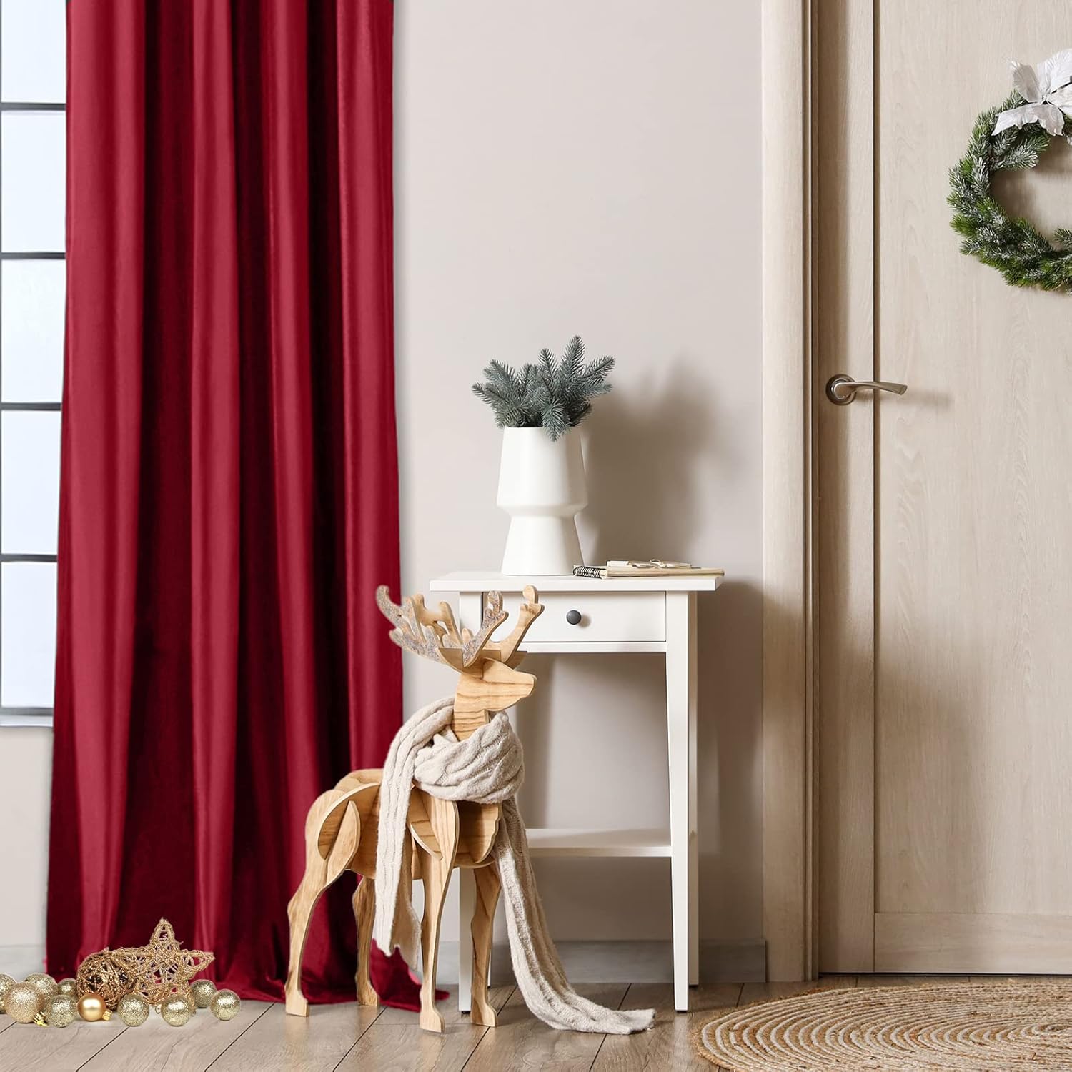 Melodieux Cortinas de terciopelo 100% opacas para dormitorio, sala de estar, súper suaves, cortinas con aislamiento térmico con forro negro, 52 x 96
