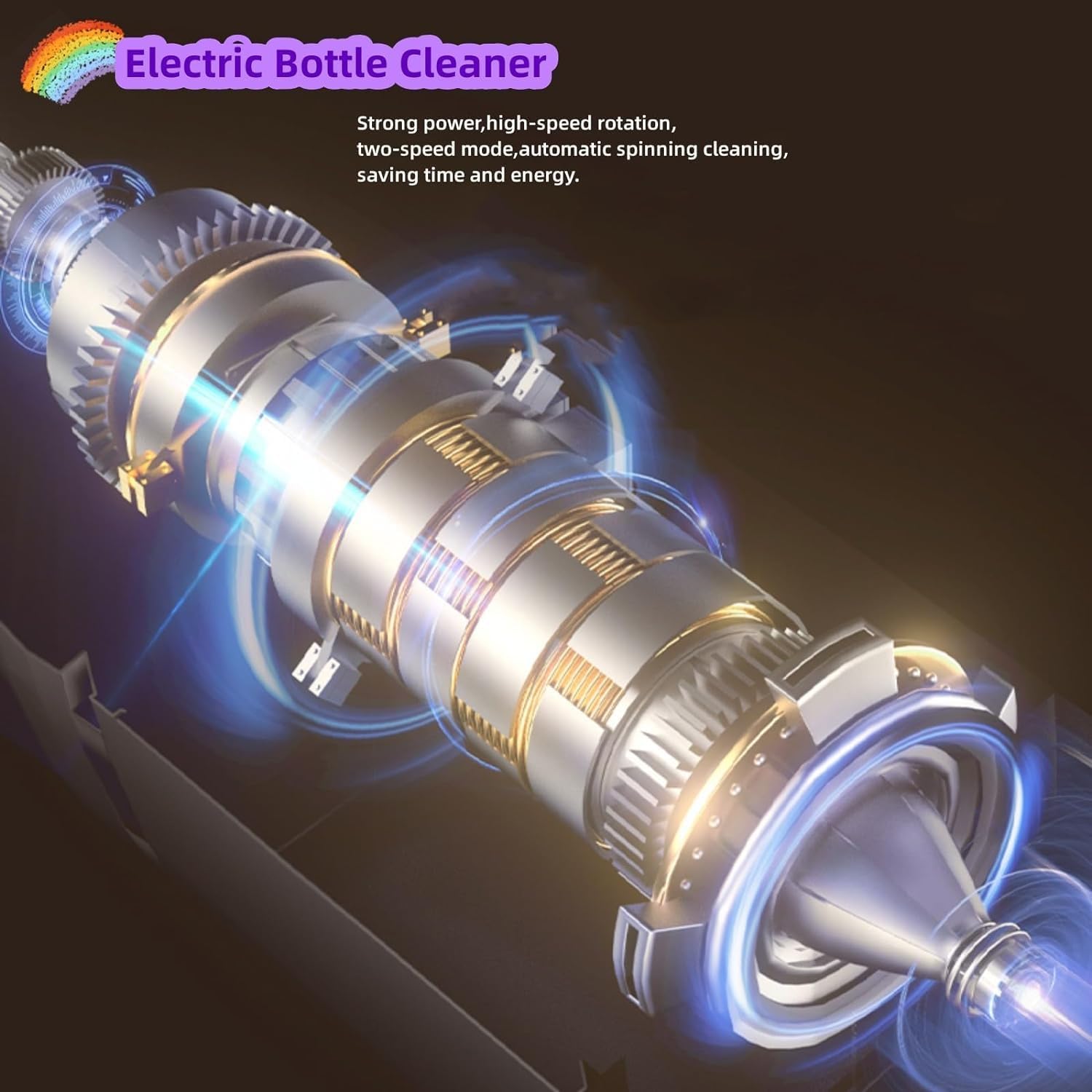 Cepillo eléctrico para biberón de viaje, juego de cepillos con limpiador eléctrico de botellas y cepillo de botella de agua y cepillo para