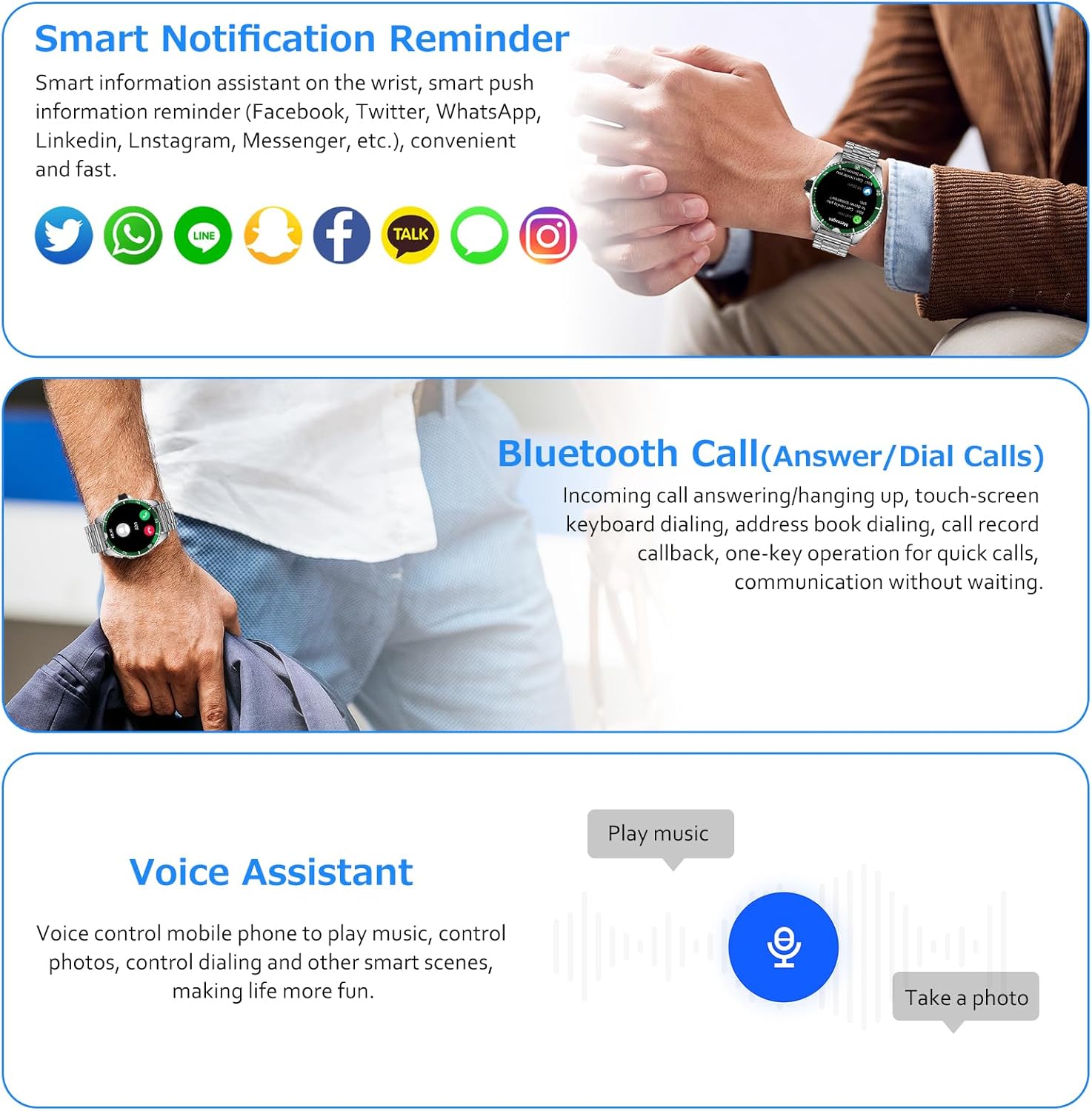YYKY Reloj inteligente para hombres y mujeres con llamada Bluetooth, monitor de actividad física de 1.32 pulgadas con monitor de sueño de frecuencia
