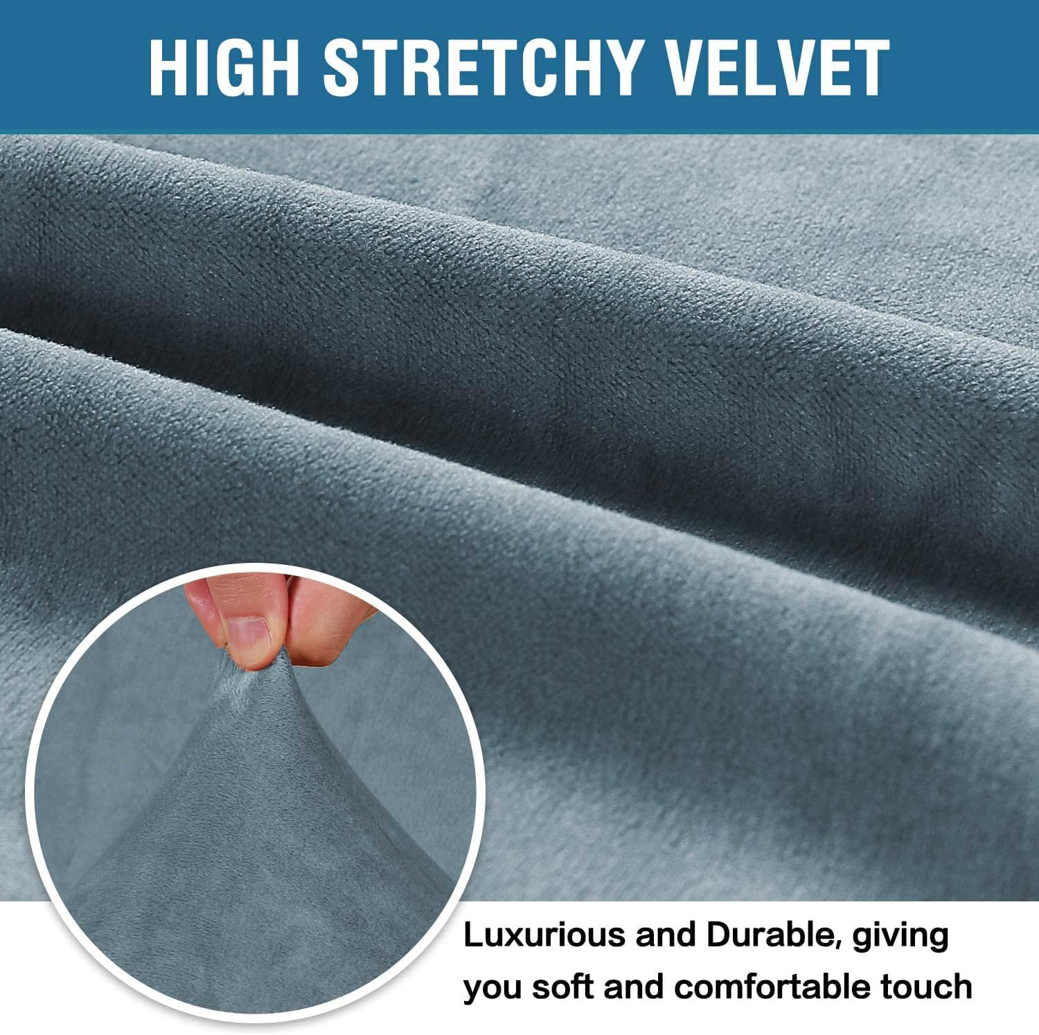 H.VERSAILTEX – Funda elástica de terciopelo para sillón, 1 funda para sillón o butaca de sala de estar, funda para muebles hecha de terciopelo