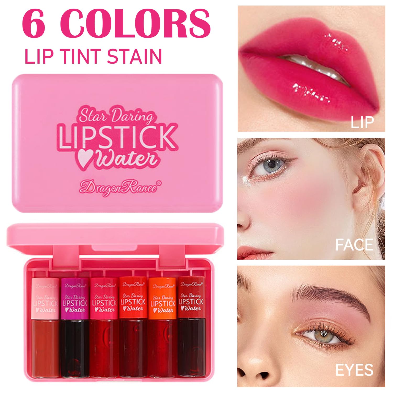 Mini lápiz labial líquido de 6 colores, terciopelo coreano, hidratante, tinte multiusos para labios y mejillas, resistente al agua y larga duración,