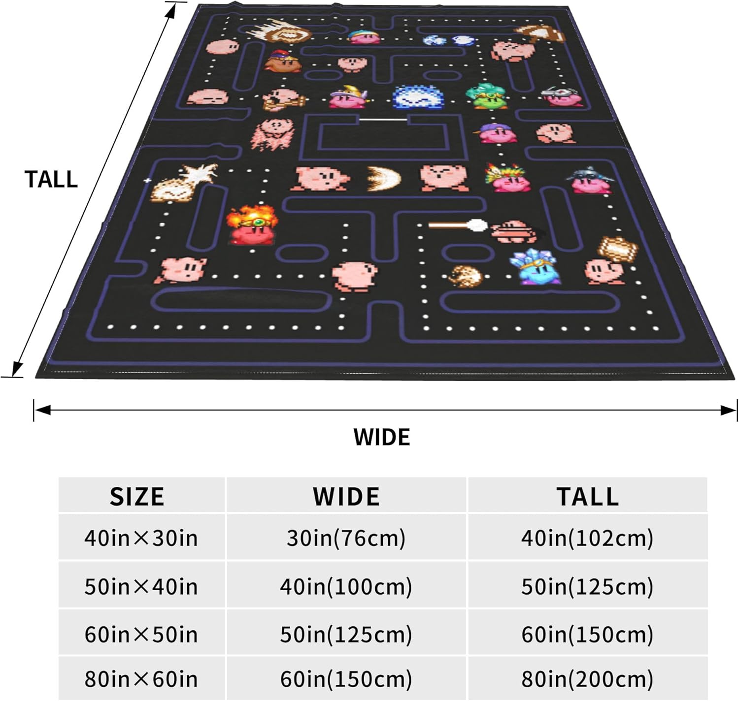 Manta de franela con estampado de anime, manta de playa negra, cálida y acogedora para adolescentes y niños, sofá o dormitorio, 50 x 40 pulgadas