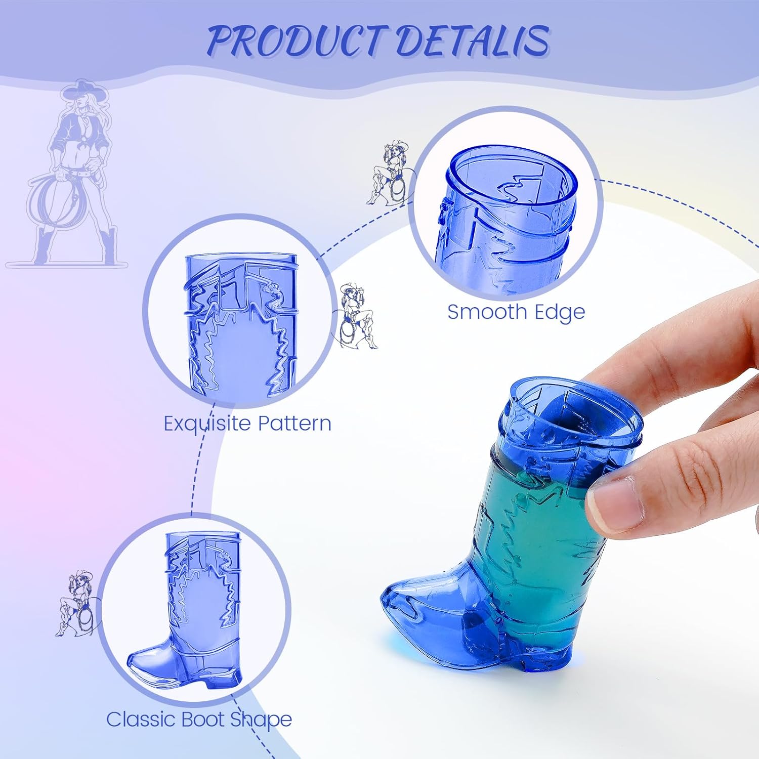 SAIAOKJ Vasos de chupito para botas de vaquero, 12 piezas de 1 onza de vaso de chupito de plástico reutilizables para botas de vaquero vaquera,