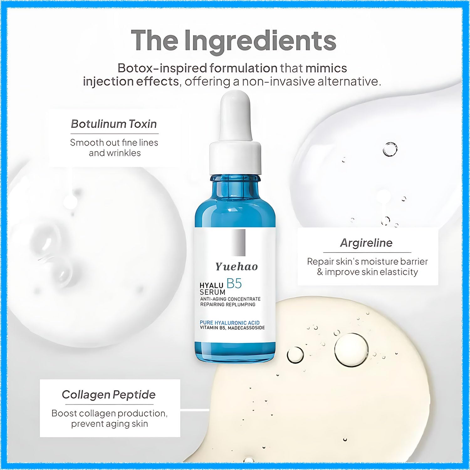 Suero facial, paquete de prueba B5, 1 botella suero B5, líneas finas y arrugas, suero hidratante para rellenar y reparar la piel seca, seguro para