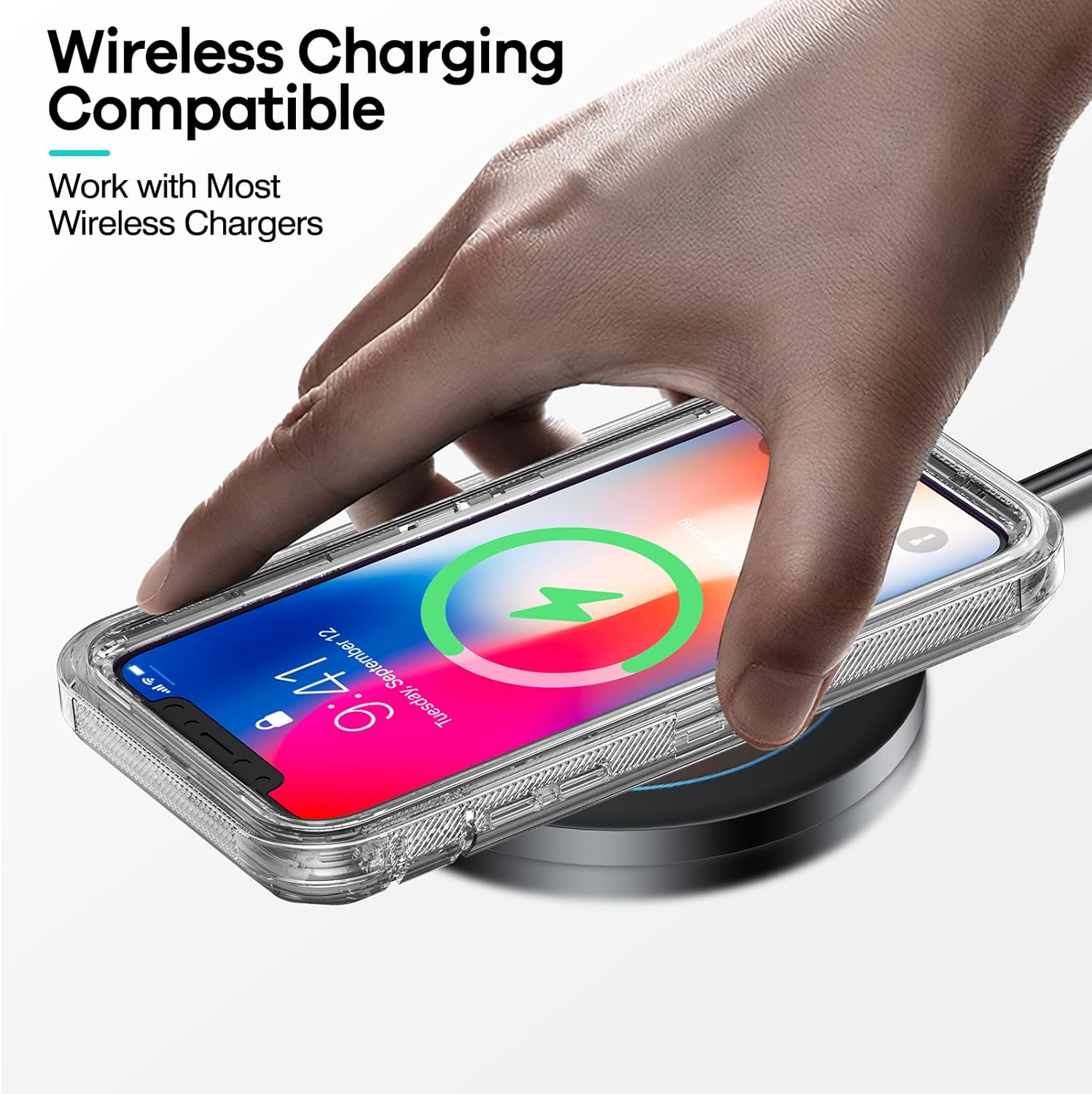 ORIbox Funda para iPhone XXS gris, protección contra caídas de grado militar de 10 pies, funda transparente resistente a prueba de golpes anticaídas