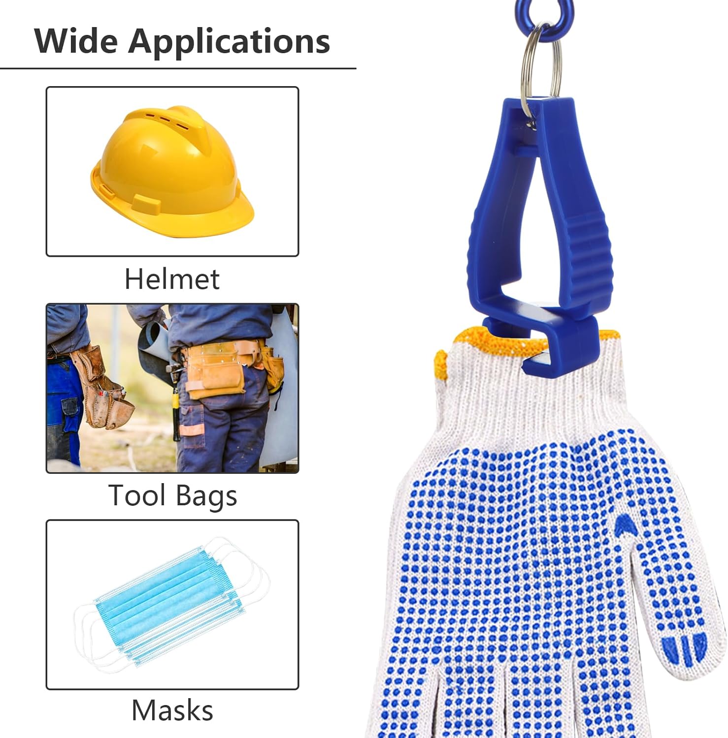 ZOFORTY 18 clips para guantes para el trabajo, clip para soporte de guantes, clips para cinturón de guantes, clip de seguridad para el trabajo,