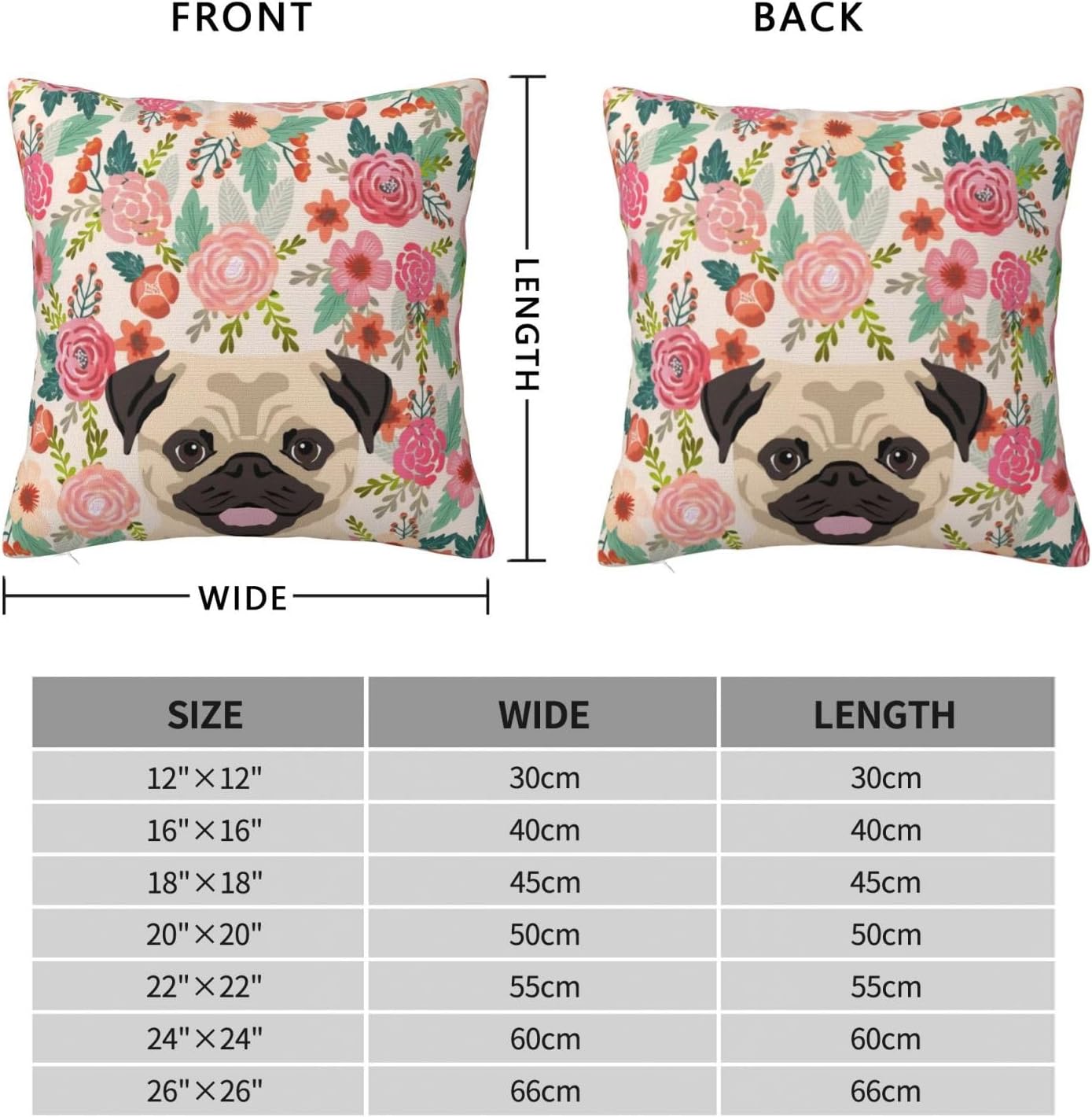 Fundas de almohada con estampado de lindos perros carlino, amantes de las mascotas, para dormitorio, cama y sofá, fundas de almohada cuadradas