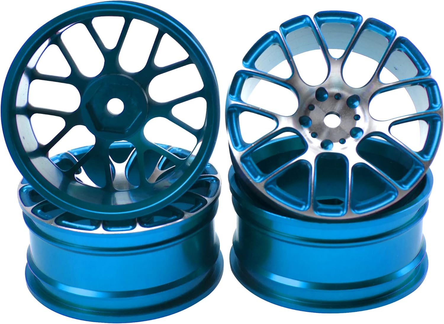 Vgoohobby – 4 llantas de aluminio de 0.472 pulgadas de ancho de cubo hexagonal de 0.472 pulgadas (1.024 in), compatibles con 110 Tamiya TT-01 Kyosho