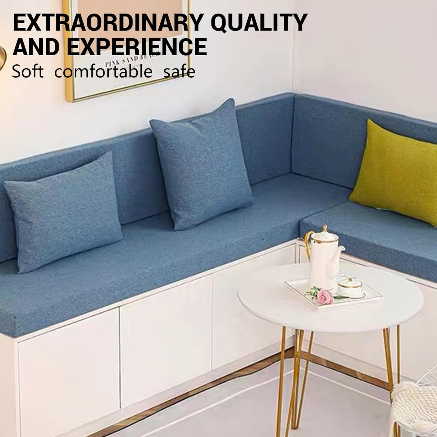 Cojines de banco personalizados para exteriores, cojines y almohadas de muebles de patio de tamaño personalizado, cojín de asiento suave y grueso,