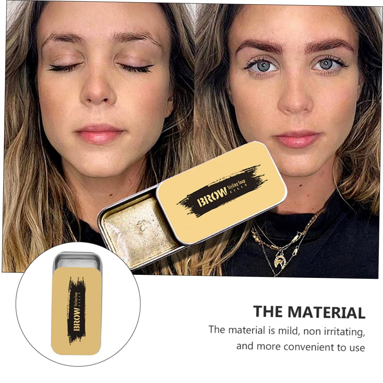 ADOCARN 3 juegos de cejas, crema para cejas Cosméticos de maquillaje para cejas Cera para dar forma a jabón Cera de gel duradero Jabón para cejas
