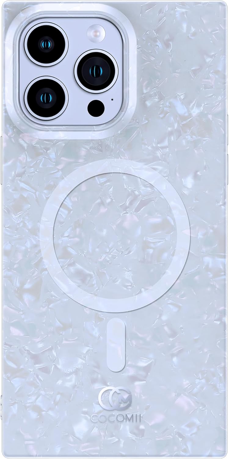 Cocomii Funda cuadrada compatible con iPhone 13 Pro Max  Compatible con MagSafe, Luxury, Slim, Glossy, Opalescent Pearl, Iridescent Glitter, Fácil