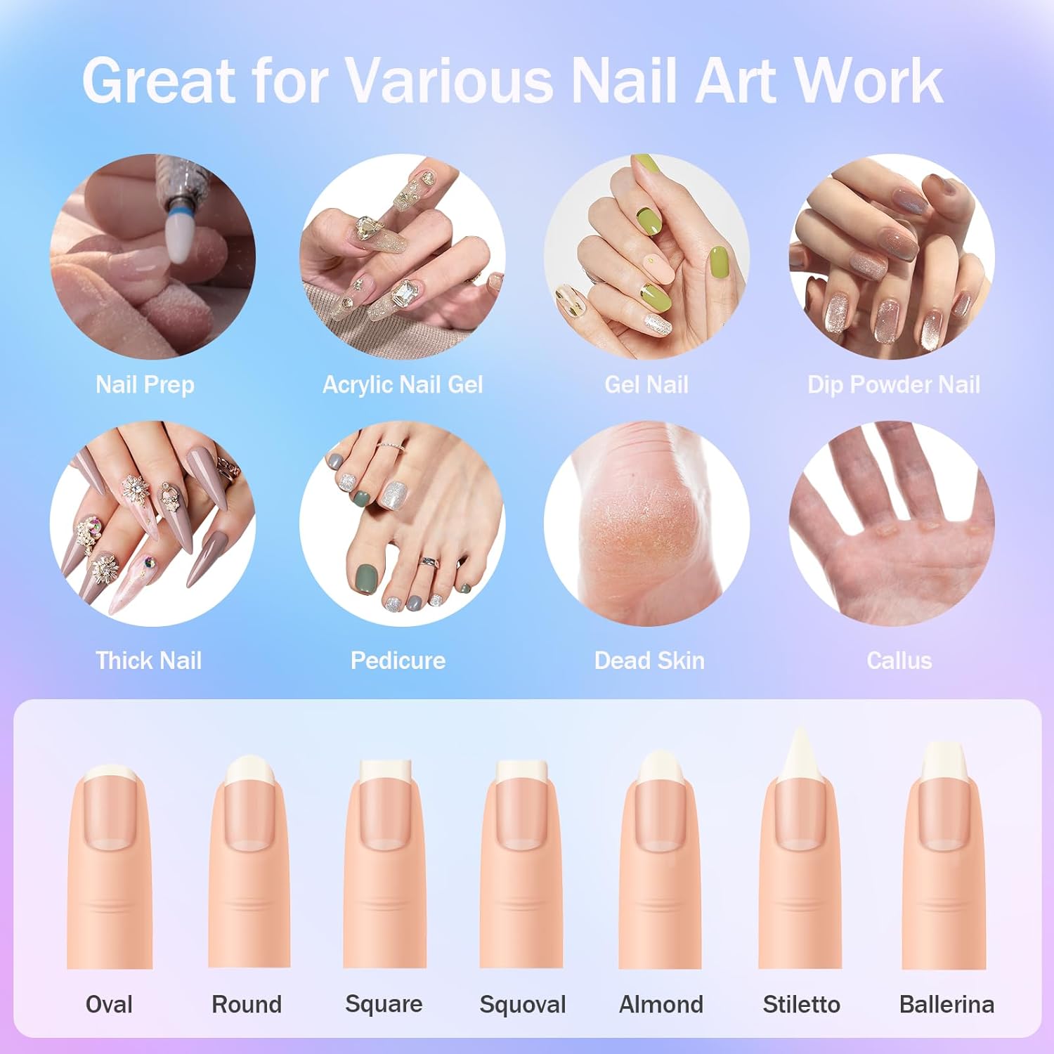 16 brocas de uñas con soporte de cuero portátil, brocas de 332 pulgadas para juego de uñas, brocas profesionales de carburo de tungsteno de cerámica