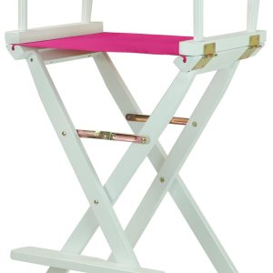 Casual Home 230-01021-30 – Silla de director de 30 in, marco blanco, lona magenta, altura de barra Casual Home 230-01021-30 – Silla de director de 30 in, marco blanco, lona magenta, altura de barra