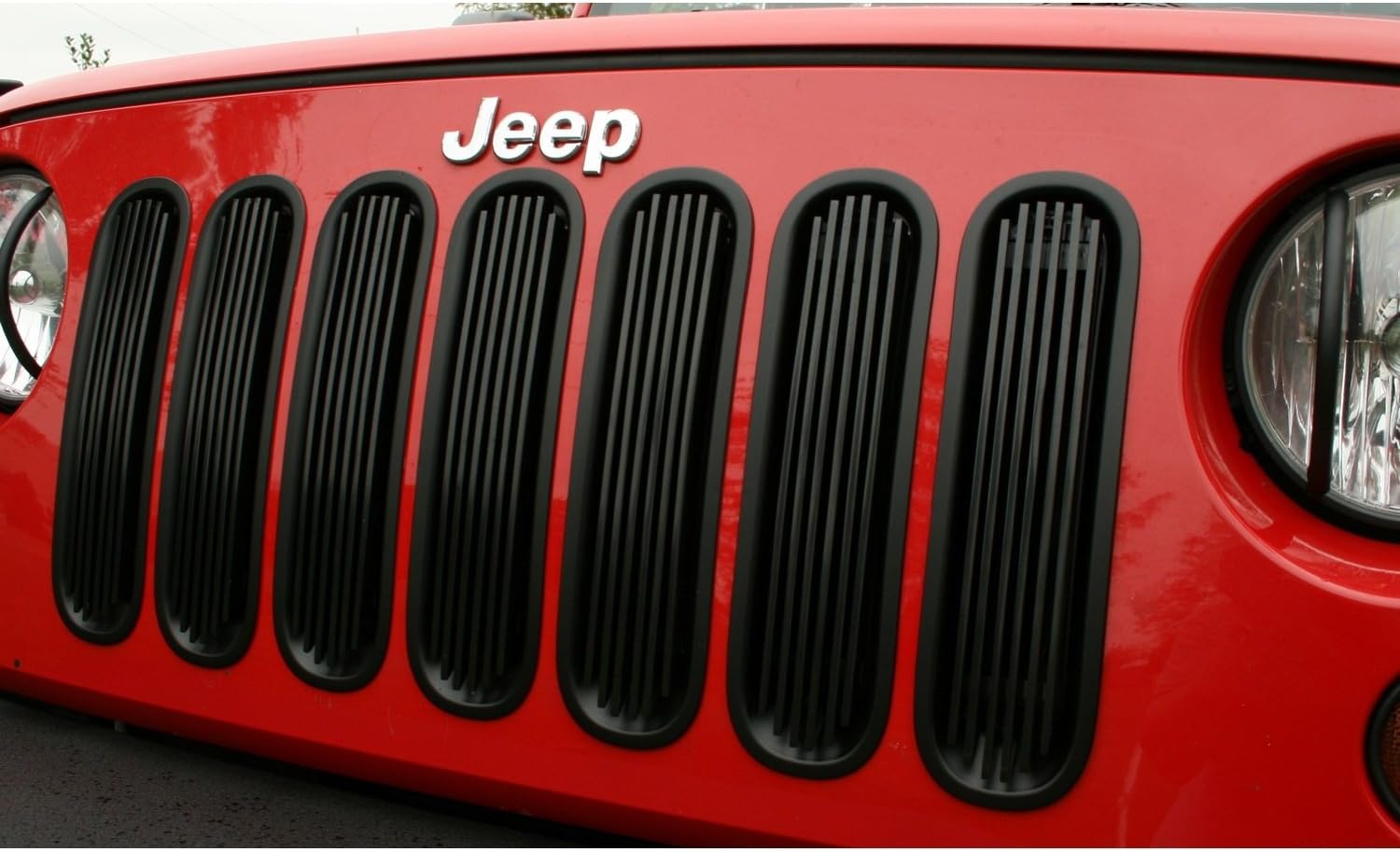 Rugged Ridge  Inserto de rejilla, estilo billet, negro  11401.30  Compatible con Jeep Wrangler JK 2007-2018