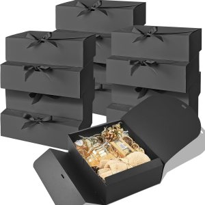 Ocmoiy Paquete de 12 cajas de regalo con tapas de 10.6 x 7.8 x 3.1 pulgadas, cajas de regalo negras para boda, baby shower, fiesta de cumpleaños, Ocmoiy Paquete de 12 cajas de regalo con tapas de 10.6 x 7.8 x 3.1 pulgadas, cajas de regalo negras para boda, baby shower, fiesta de cumpleaños,
