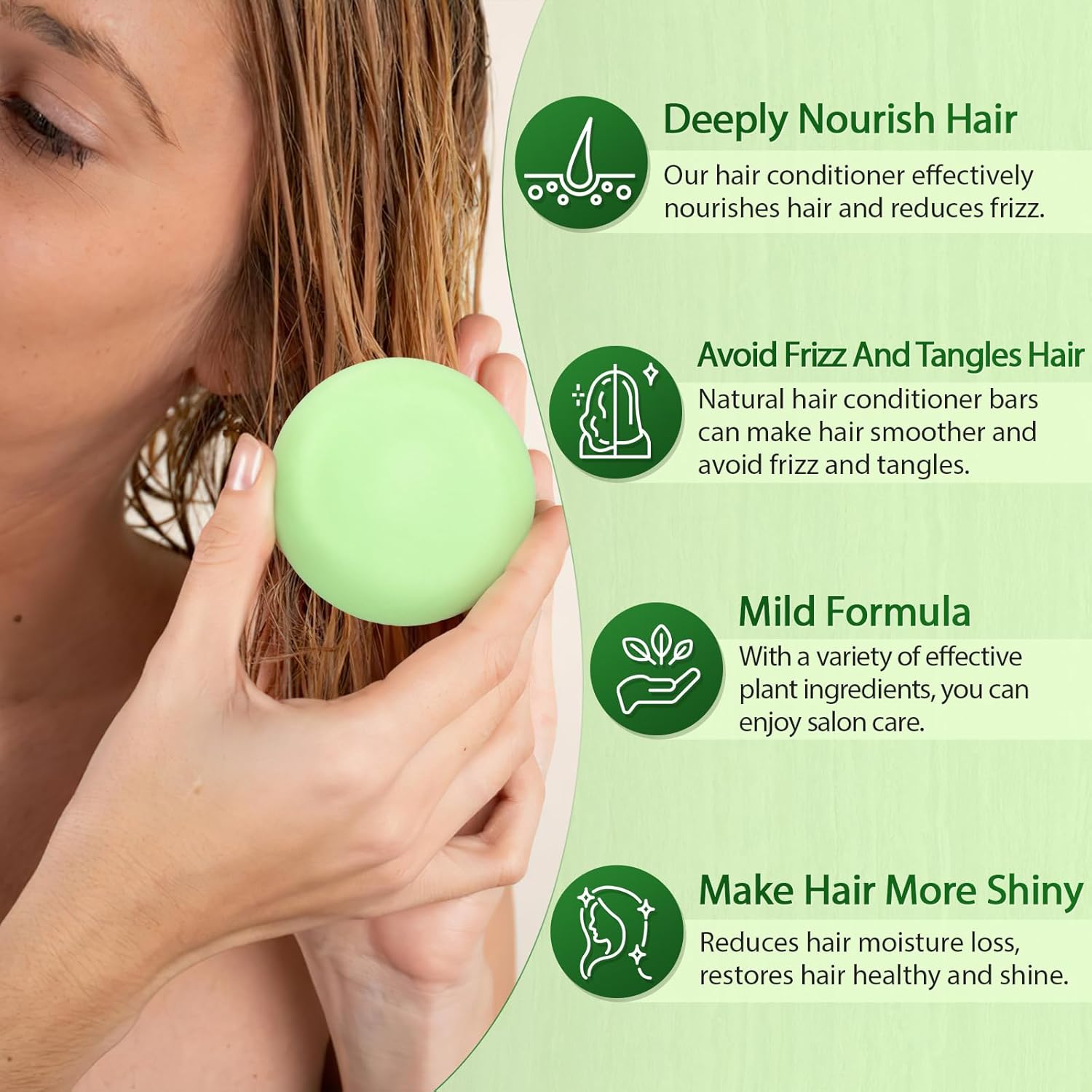 Juego de champú y acondicionador de romero en barra para el crecimiento del cabello, champú sólido acondicionador jabón para cabello lacio, rizado,