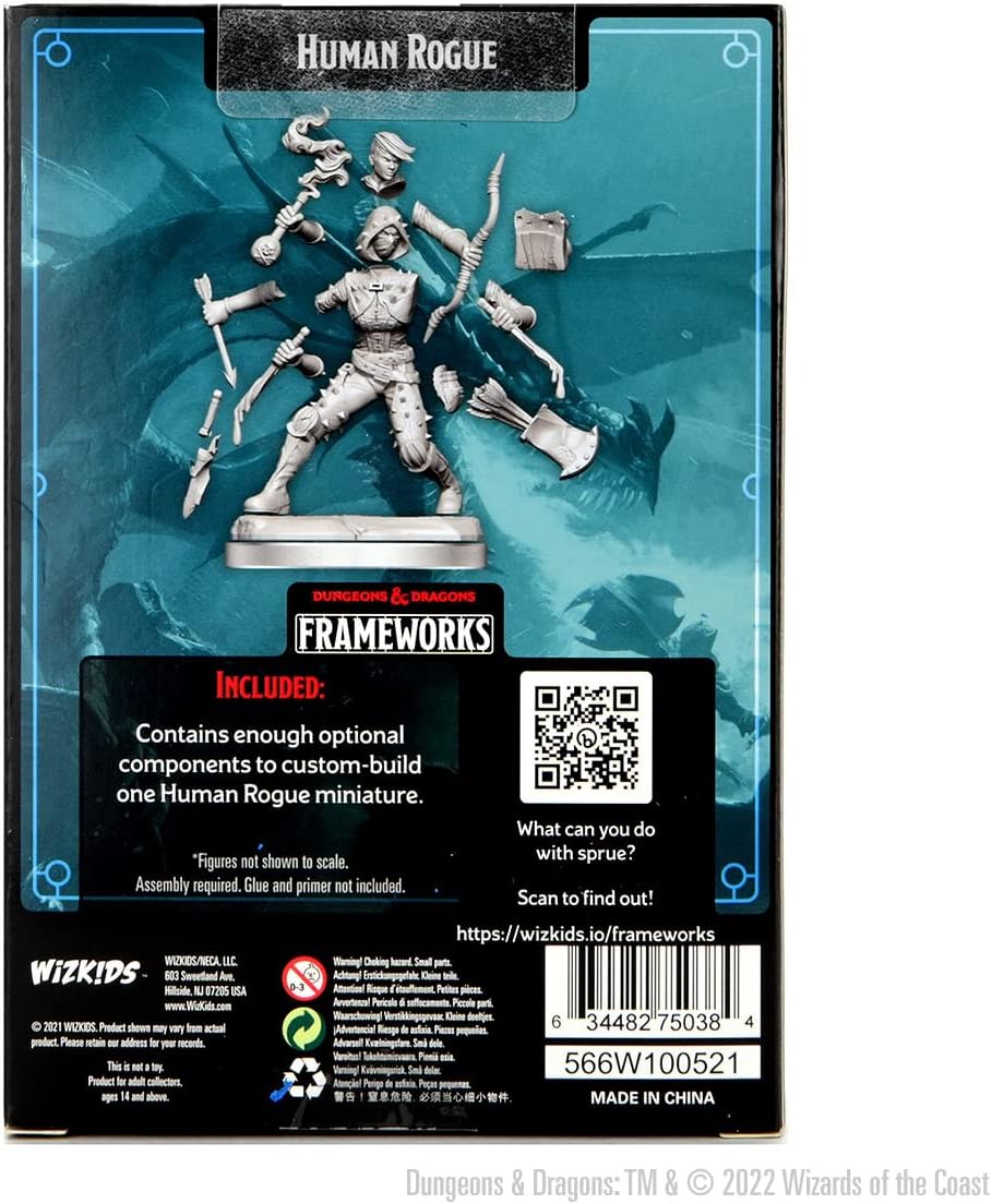 D&D Frameworks Human Rogue Female – Sin pintar y sin ensamblar