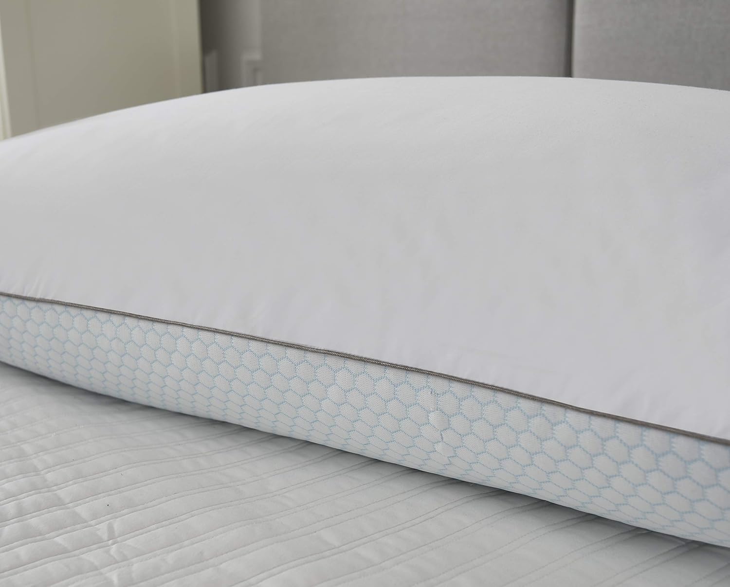 kathy ireland Almohadas de cama de plumas de ganso blanco de 233 hilos para verano, invierno (2 unidades), tamaño King