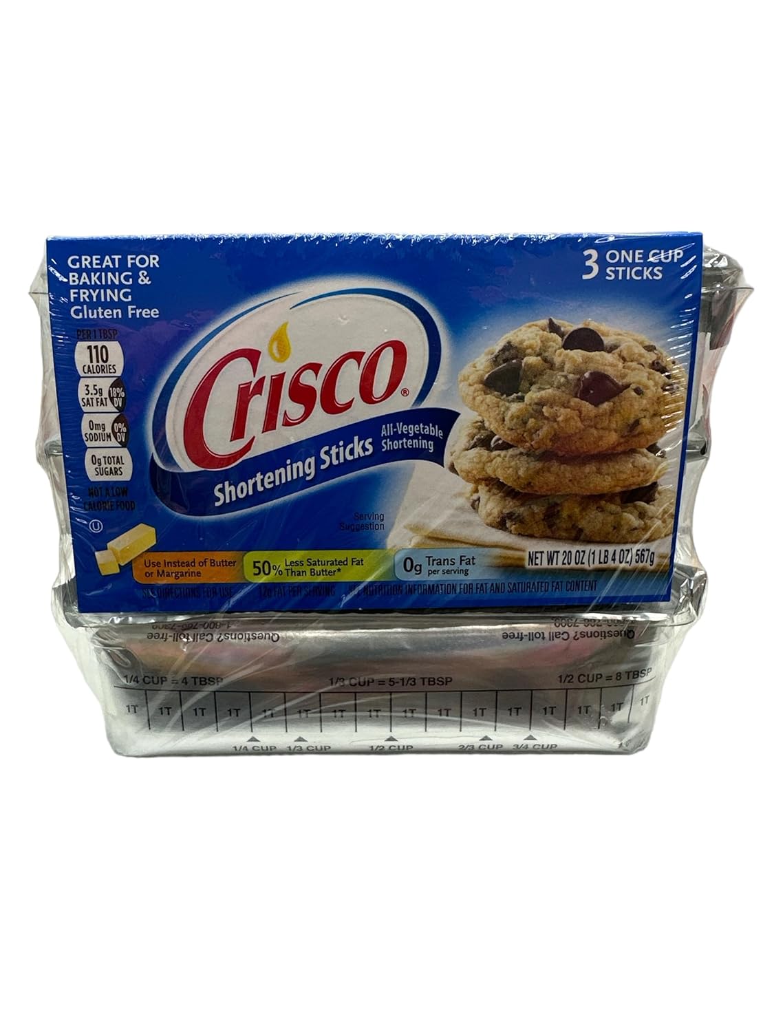 ThisNThat Paquete de aceite vegetal en palitos para acortamiento incluye (1) Crisco original de 20 onzas (1) tarjeta de recetas de mantequilla