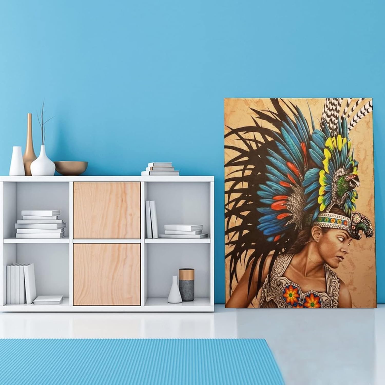 Pósteres de arte de pared del imperio azteca, arte de pared de diosa mexicana, mujer guerrera, pósteres e impresiones artísticas de pared para sala