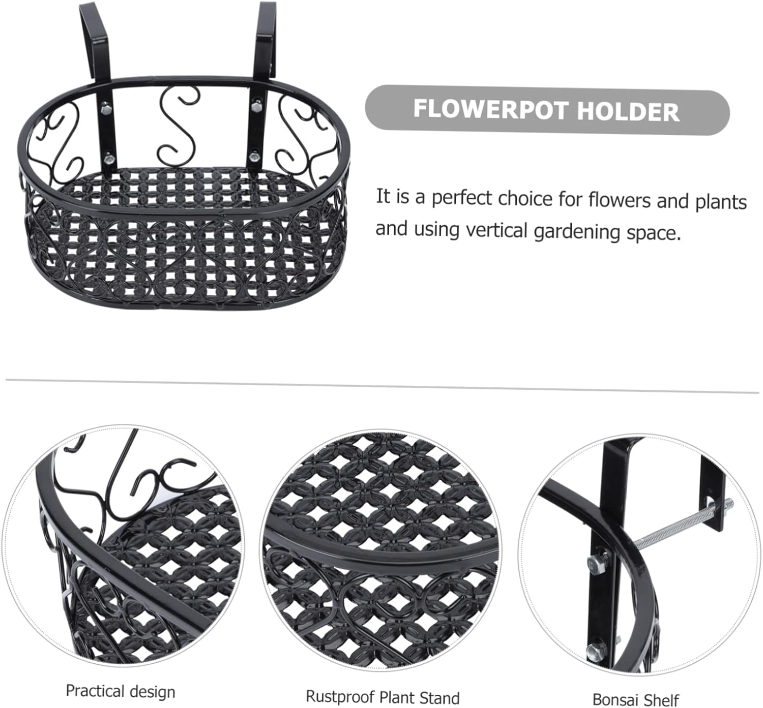 2 cestas para suculentas, macetas con gancho para interiores con soporte, maceta para jardín, para soporte, maceta delicada, maceta para valla al