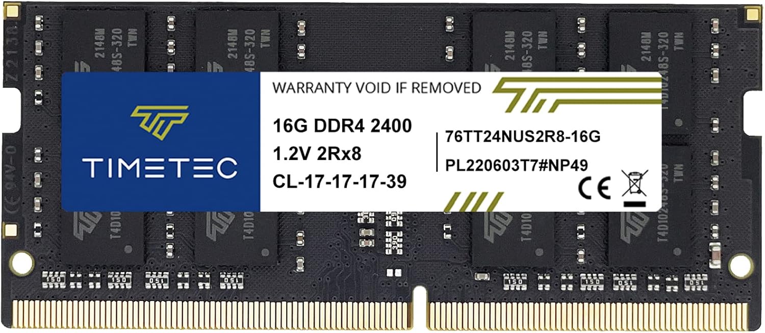 Timetec 16 GB DDR4 2400 MHz PC4-19200 sin ECC sin búfer 1.2V CL17 2Rx8 doble rango 260 pines SODIMM portátil portátil PC computadora memoria RAM