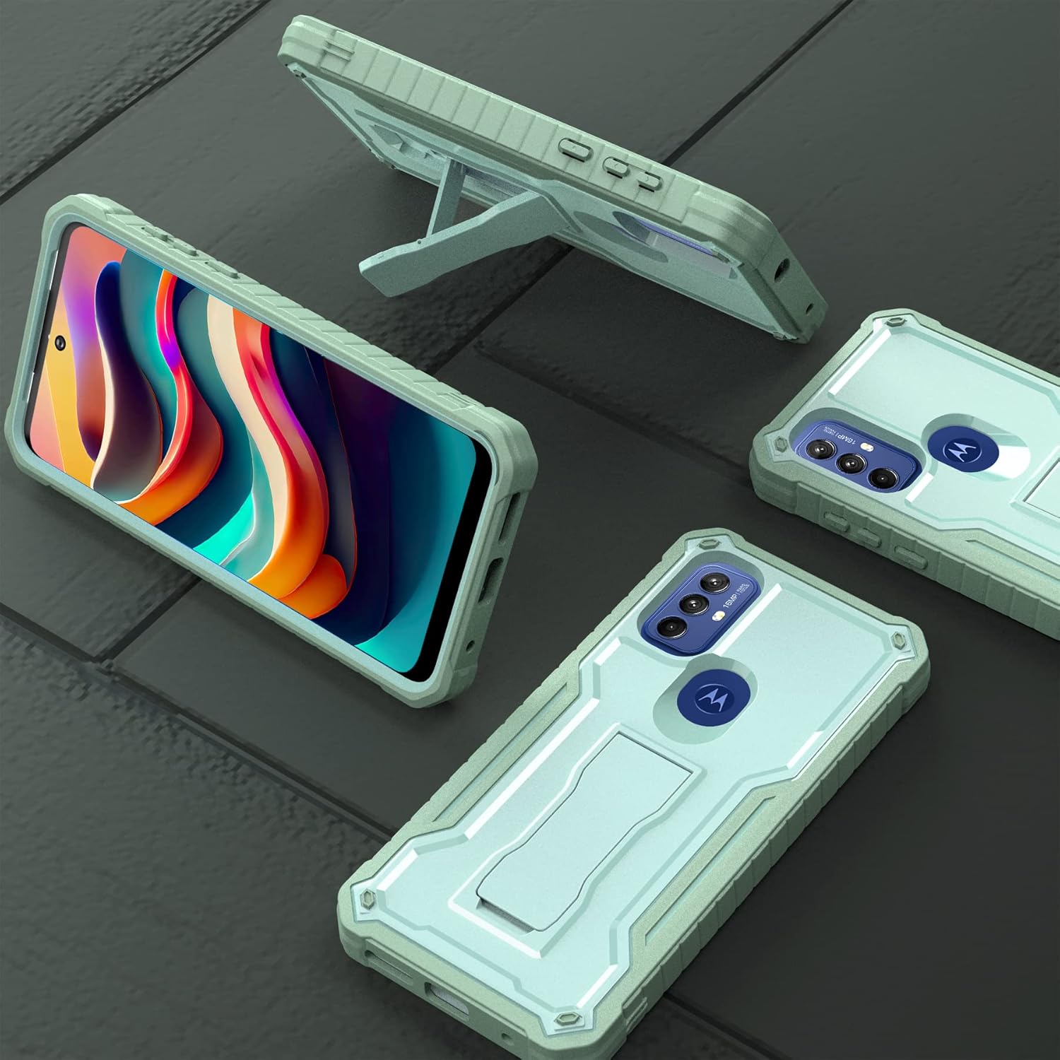 ExoGuard Funda para Moto G Play 2023, funda de goma resistente a prueba de golpes con protector de pantalla para teléfono Motorola G Play 2023,