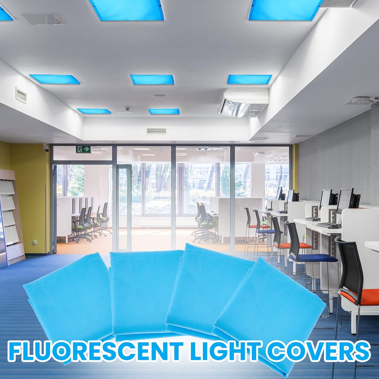 Patelai Cubierta de luz fluorescente de 4 x 2 pies para luces de techo, cubierta de luz magnética con 10 imanes, filtros de luz fluorescente para