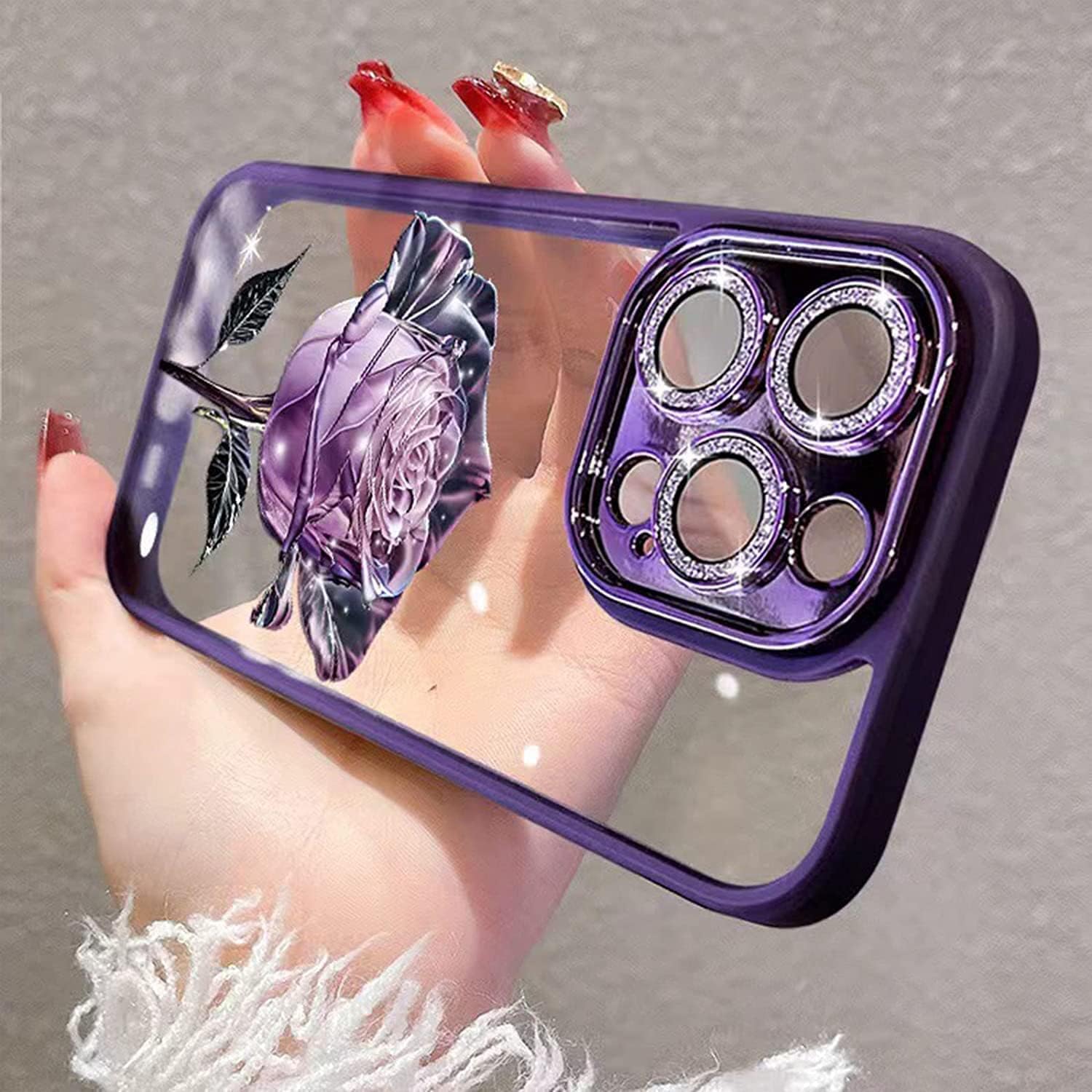 Fairy Rose – Funda para iPhone 14131211 Pro Max (morado, para iPhone 14 Pro Max)