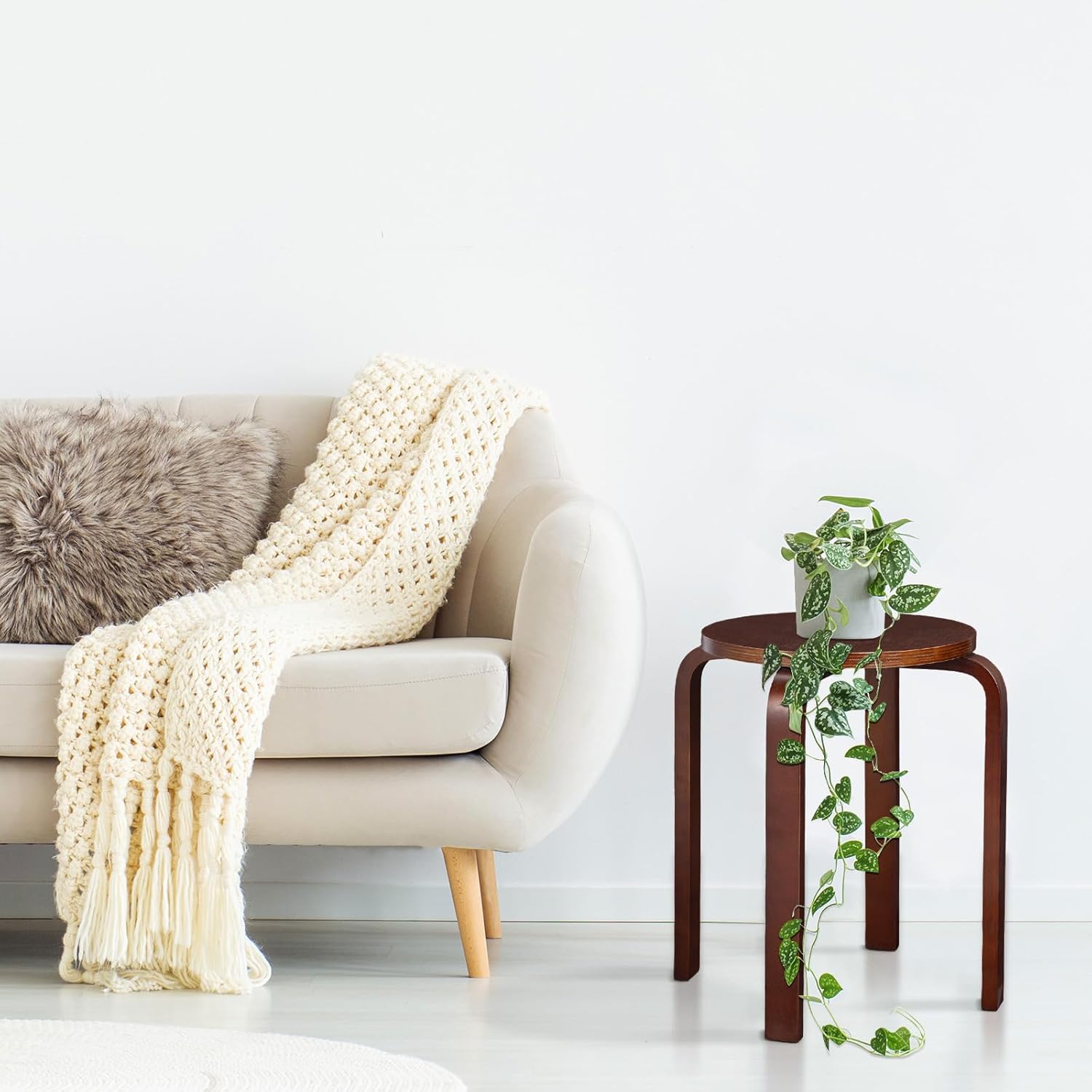 Taburete apilable de madera curvada, 4 piezas, taburetes apilables de madera curvada, asiento de madera curvada para comedor, cocina, hogar, jardín,
