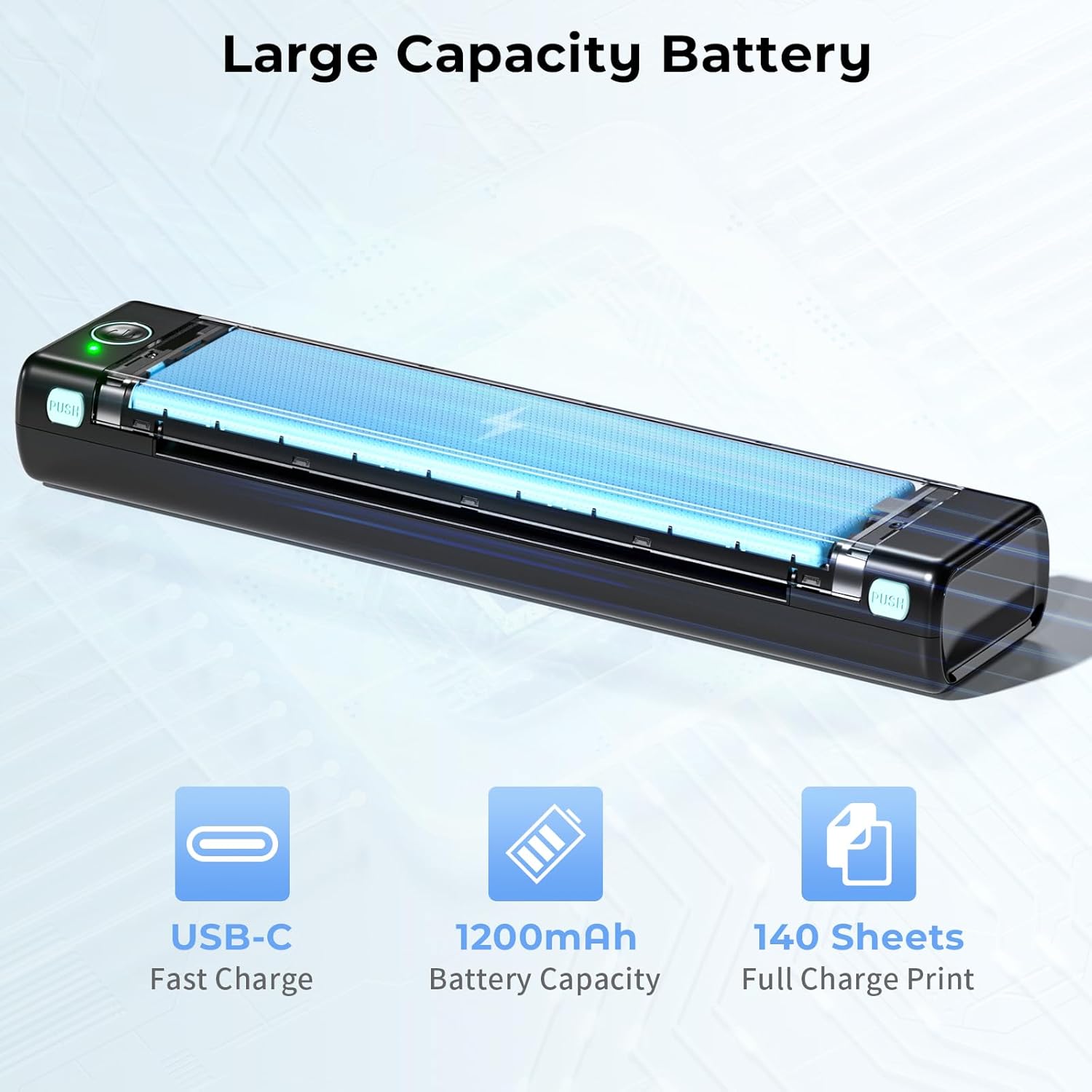Phomemo Impresora portátil inalámbrica para viajes, impresora térmica M08F para uso doméstico, impresora Bluetooth sin tinta, compatible con papel